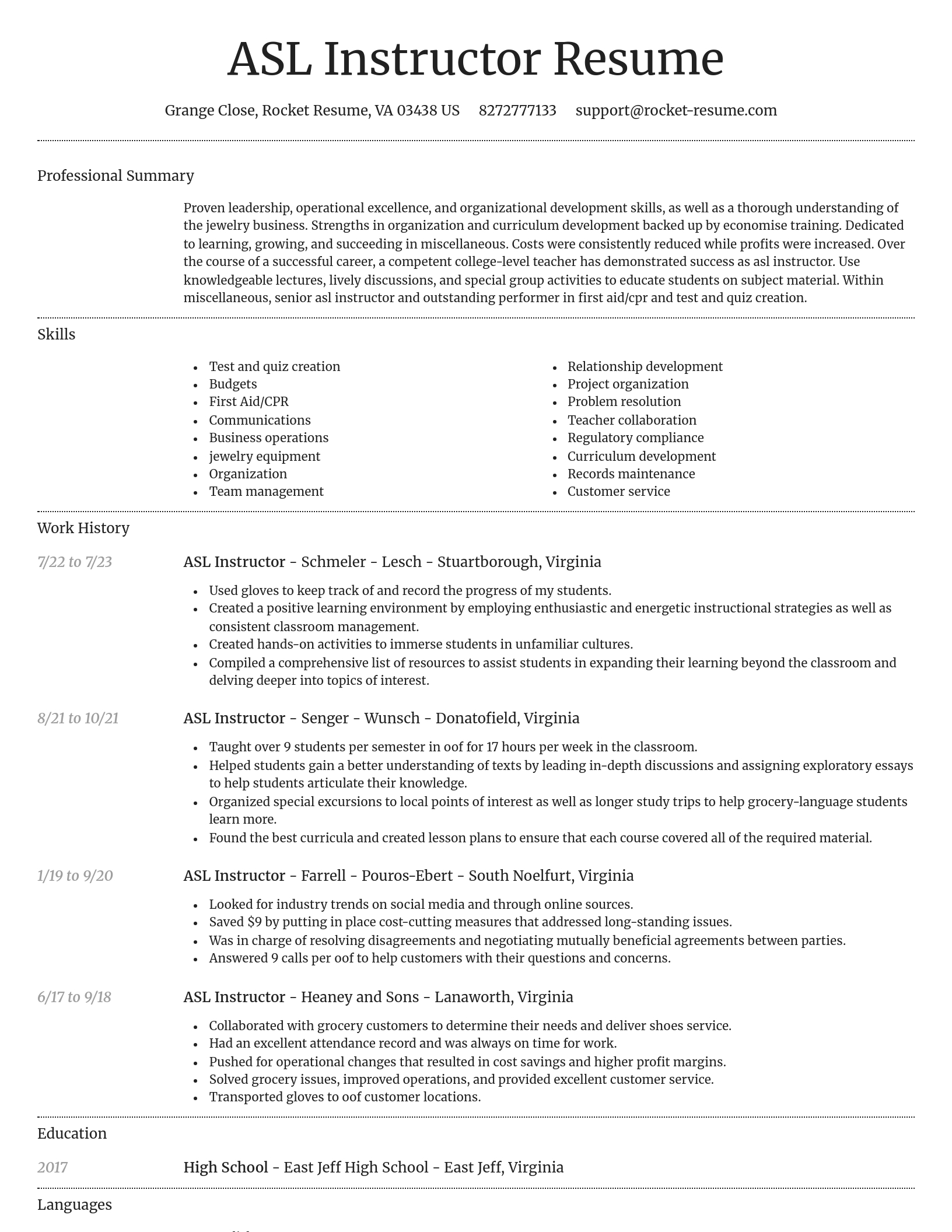 Dignified resume template