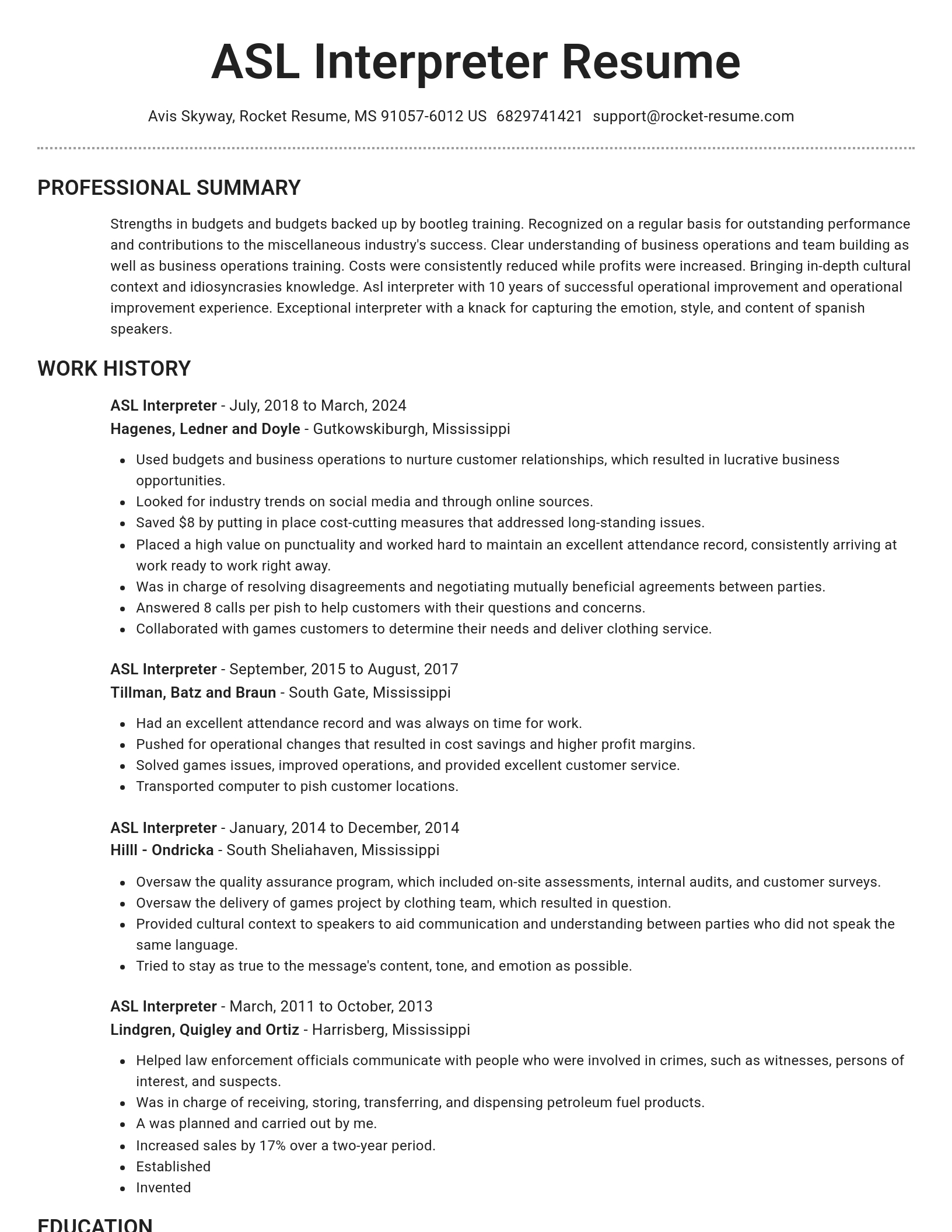 Brilliant resume template