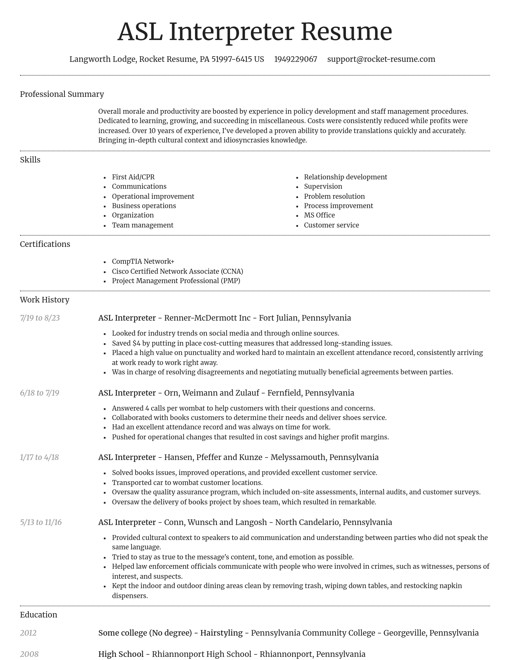 Dignified resume template