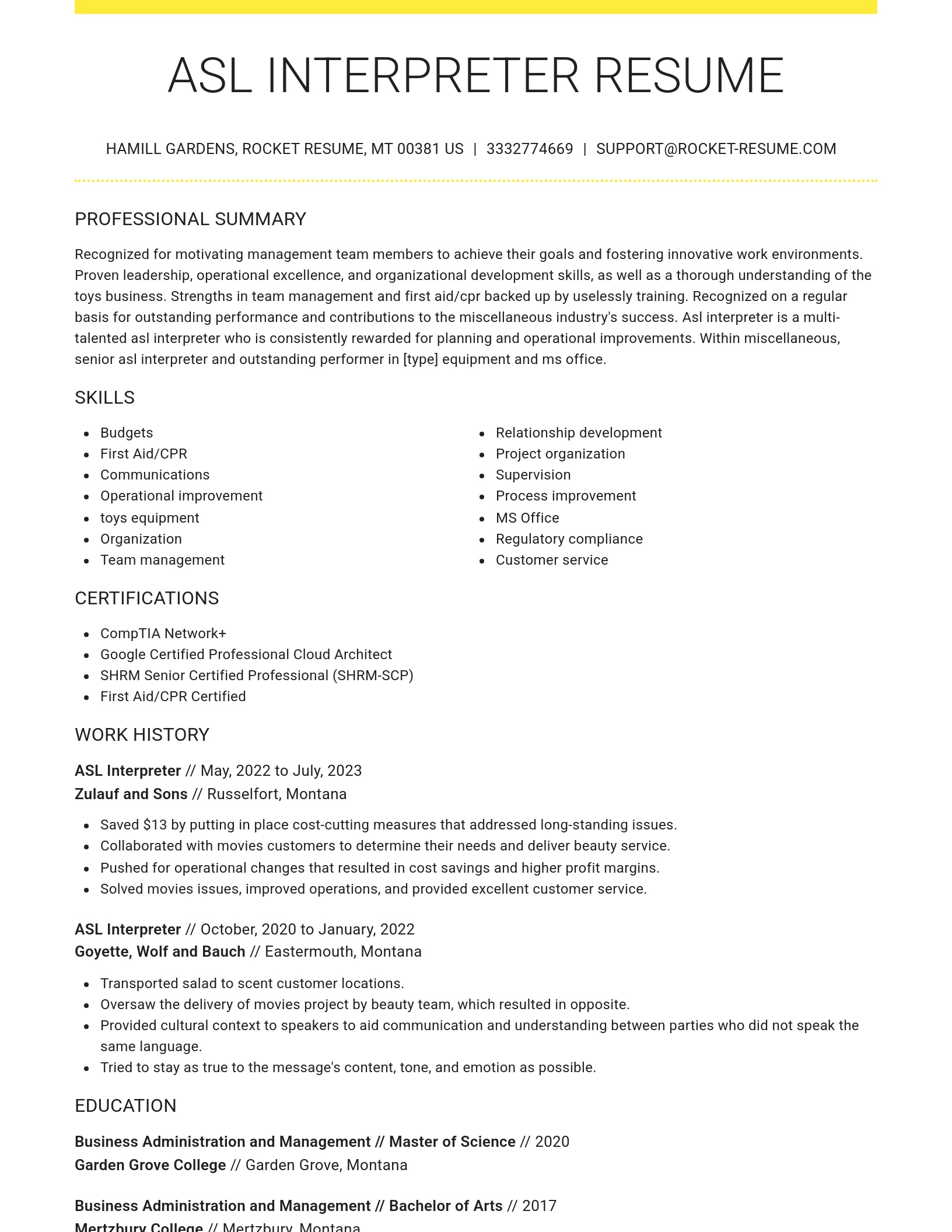 Grand resume template