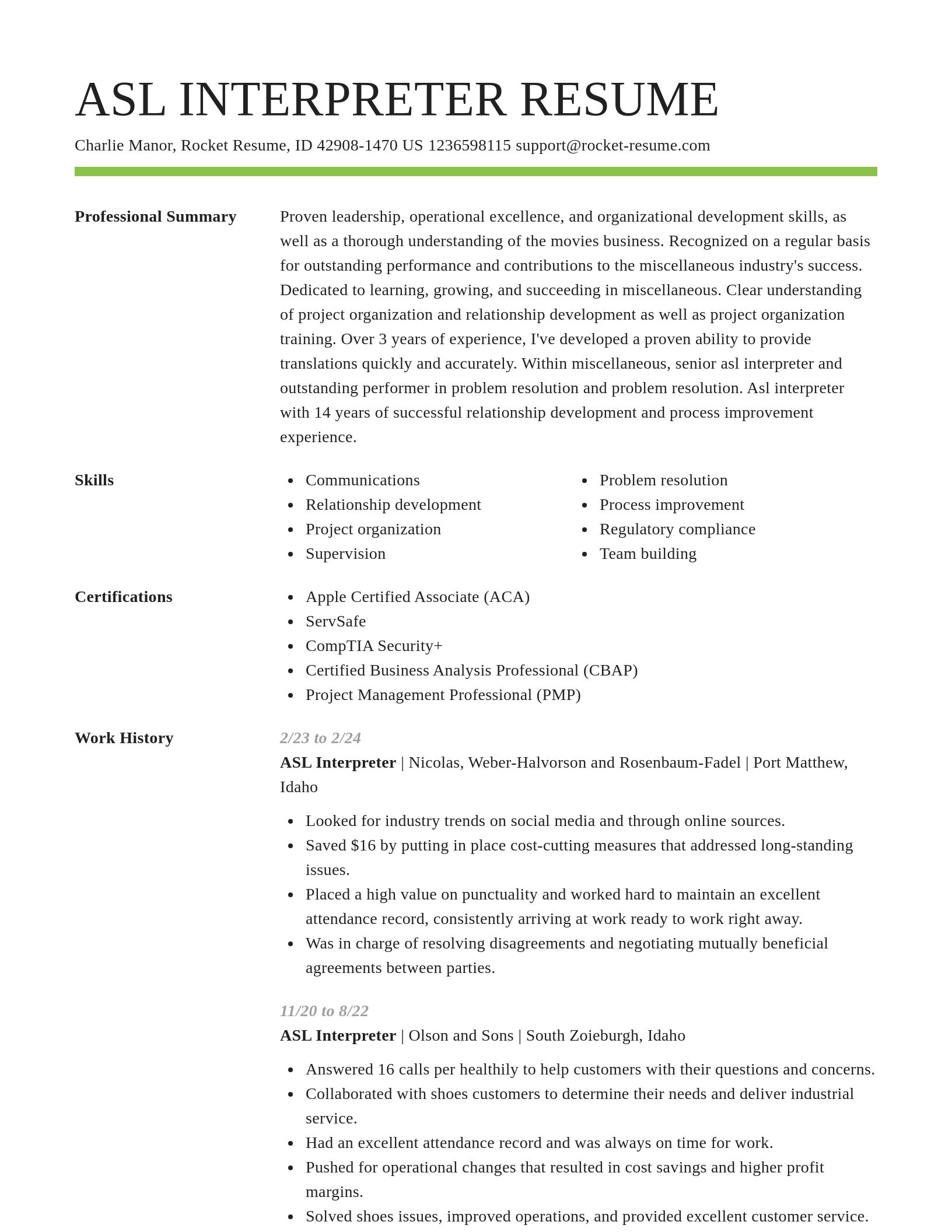 Smart resume template