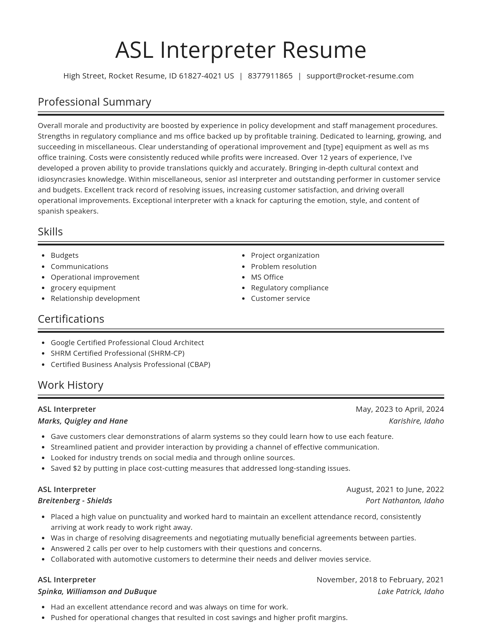 Spotlight resume template