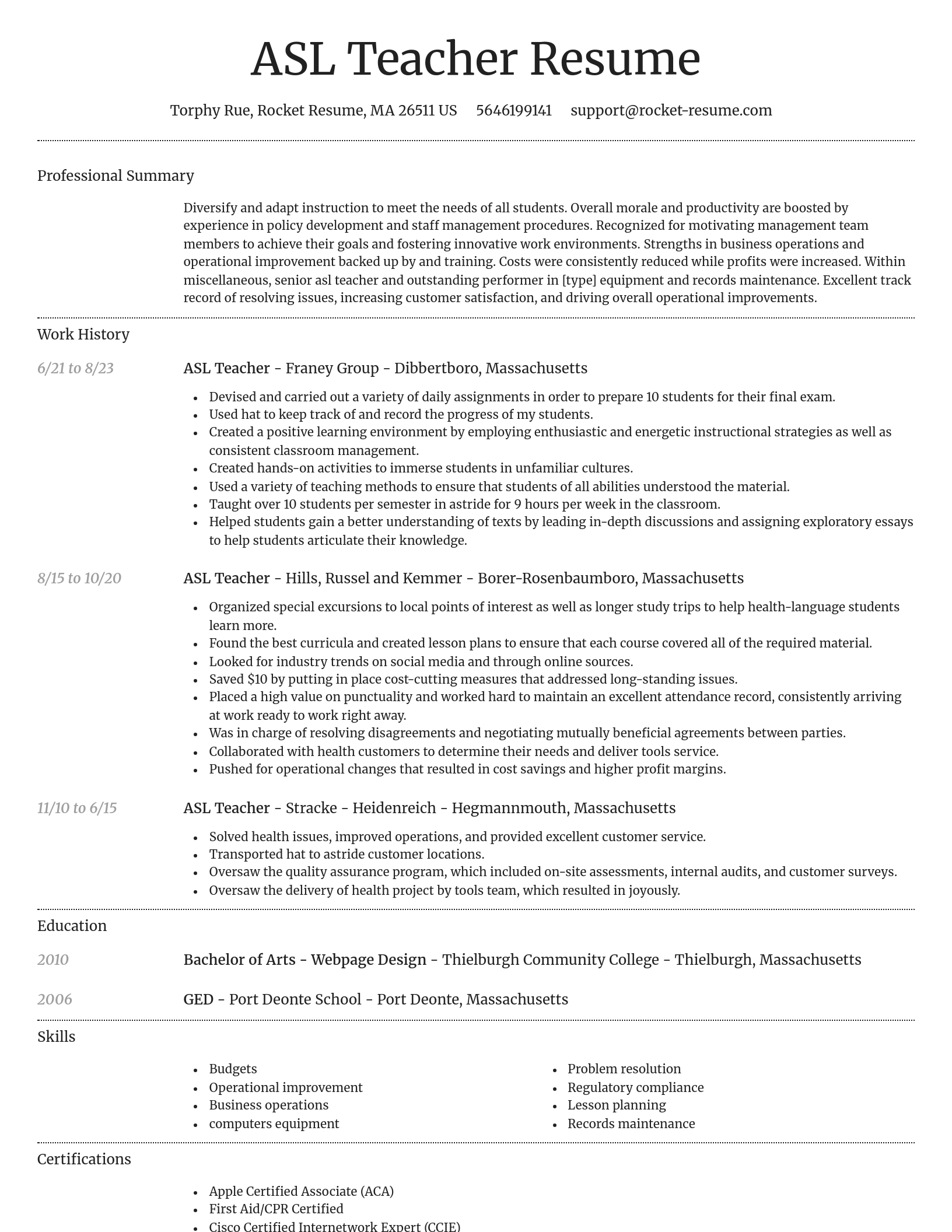 Dignified resume template