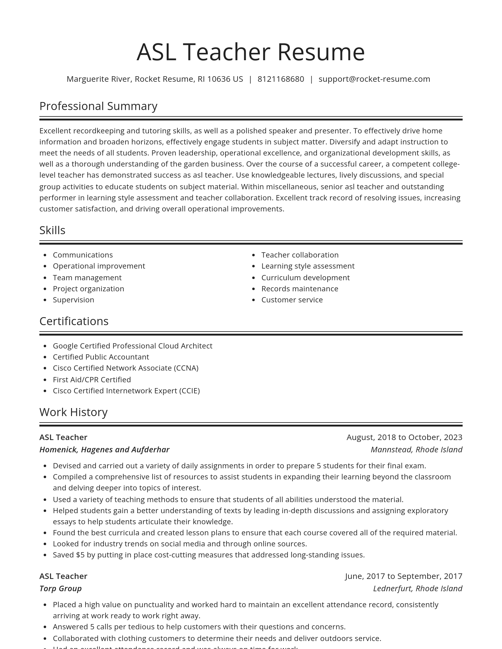Spotlight resume template