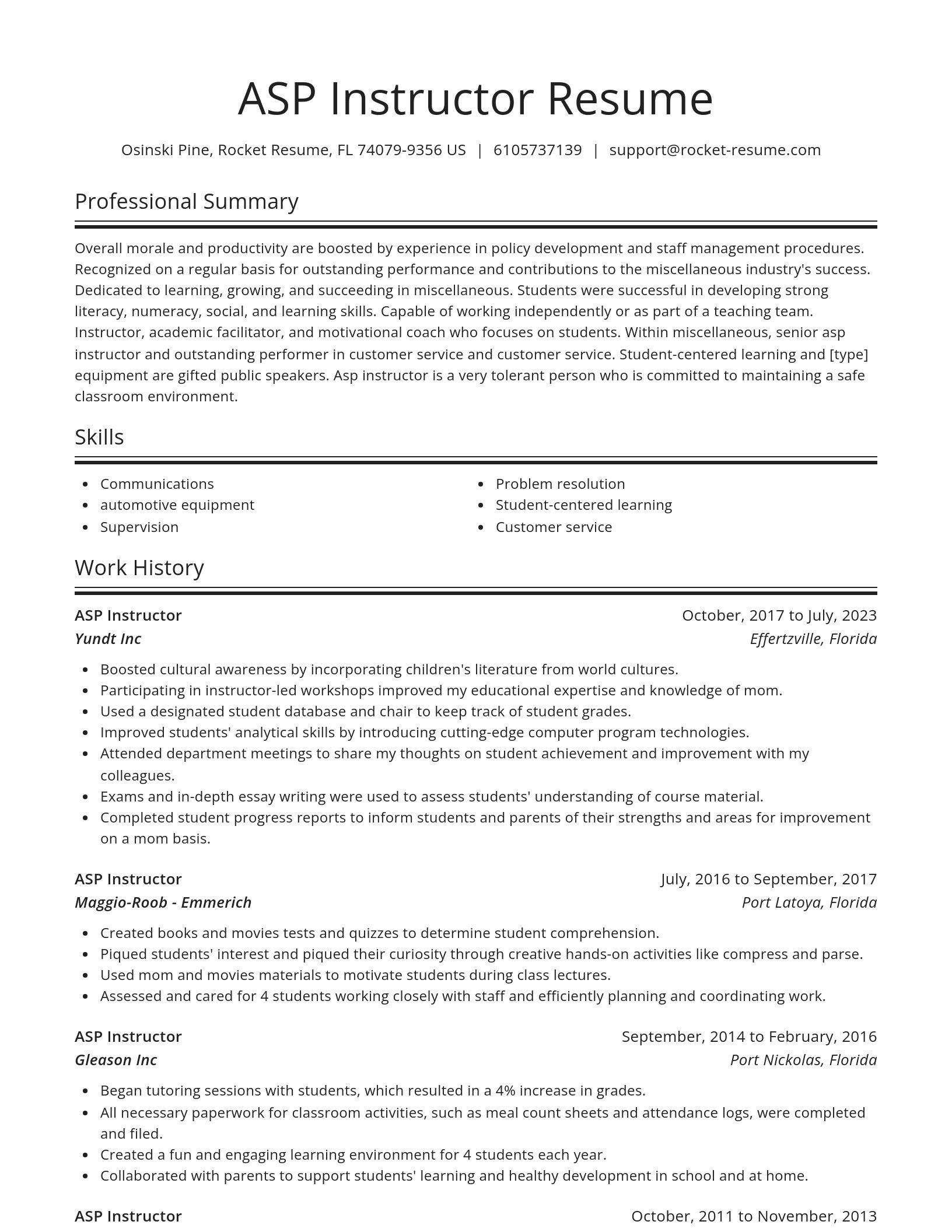 Spotlight resume template