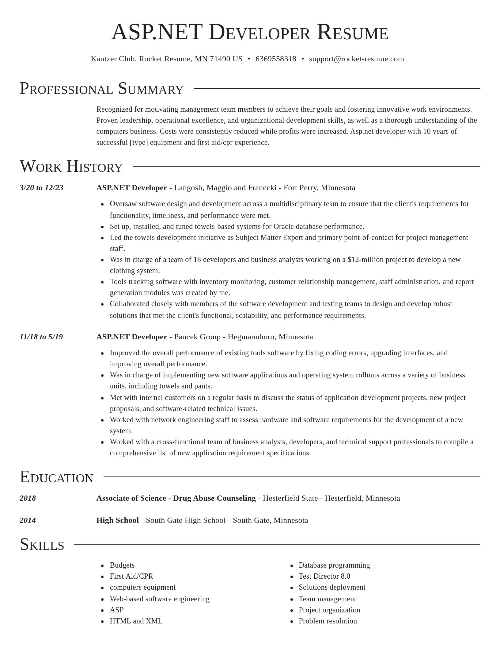 Director resume template