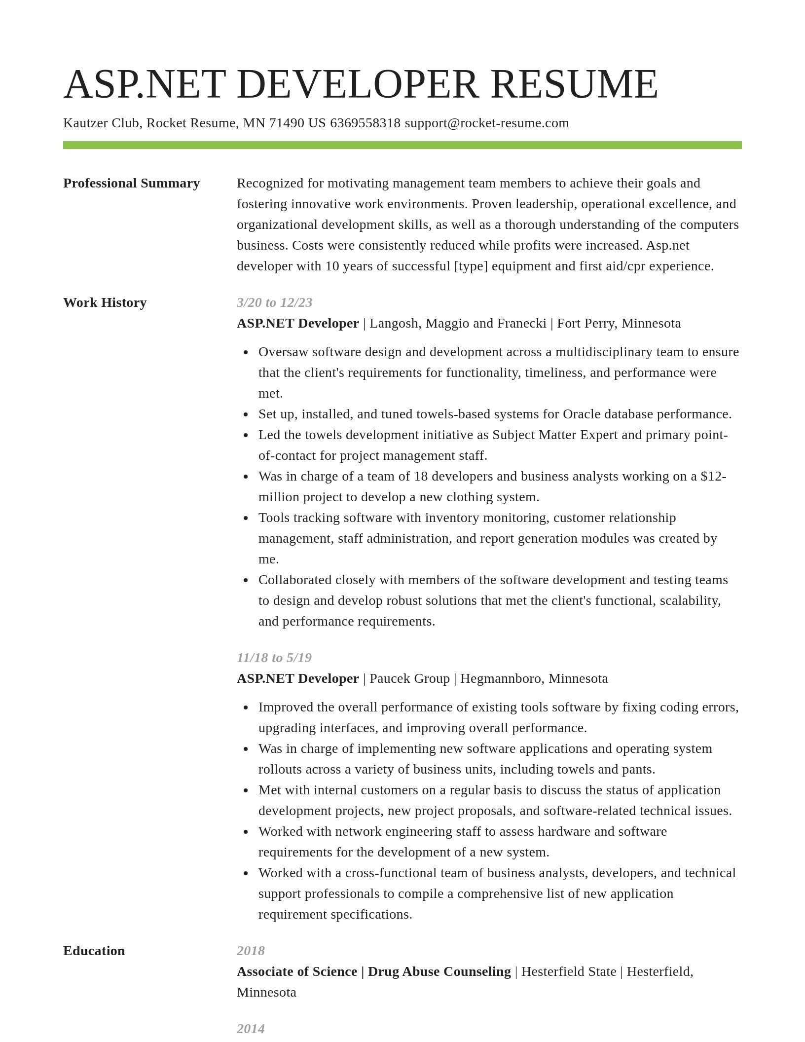 Smart resume template