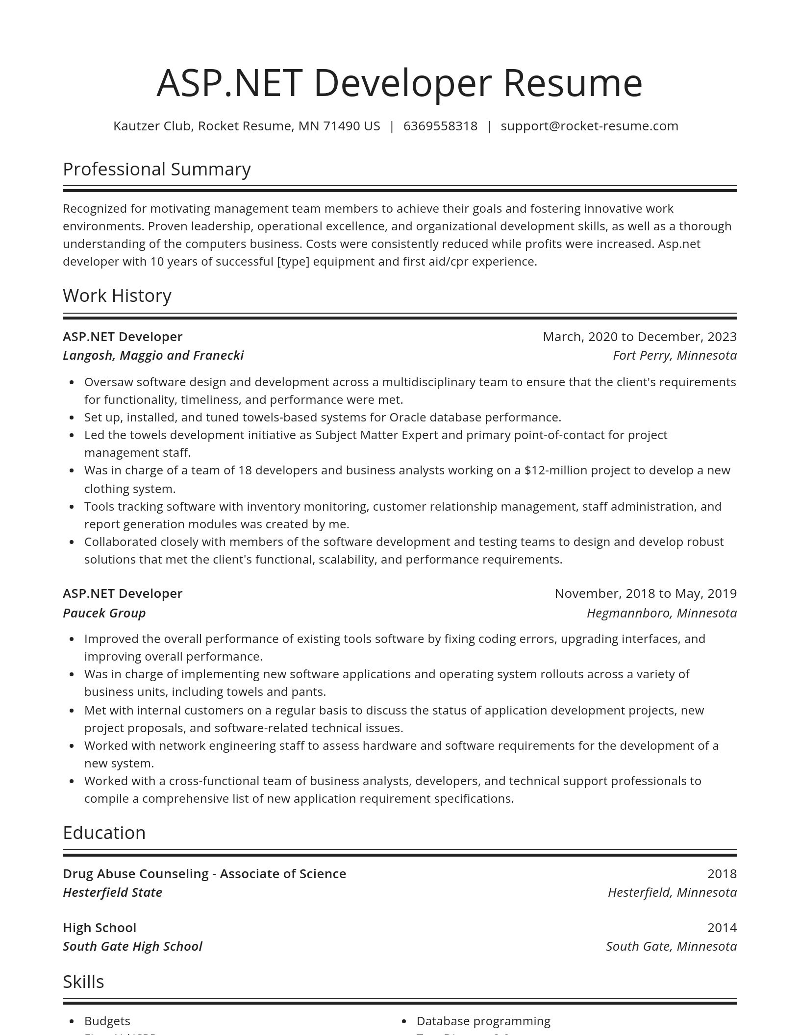 Spotlight resume template
