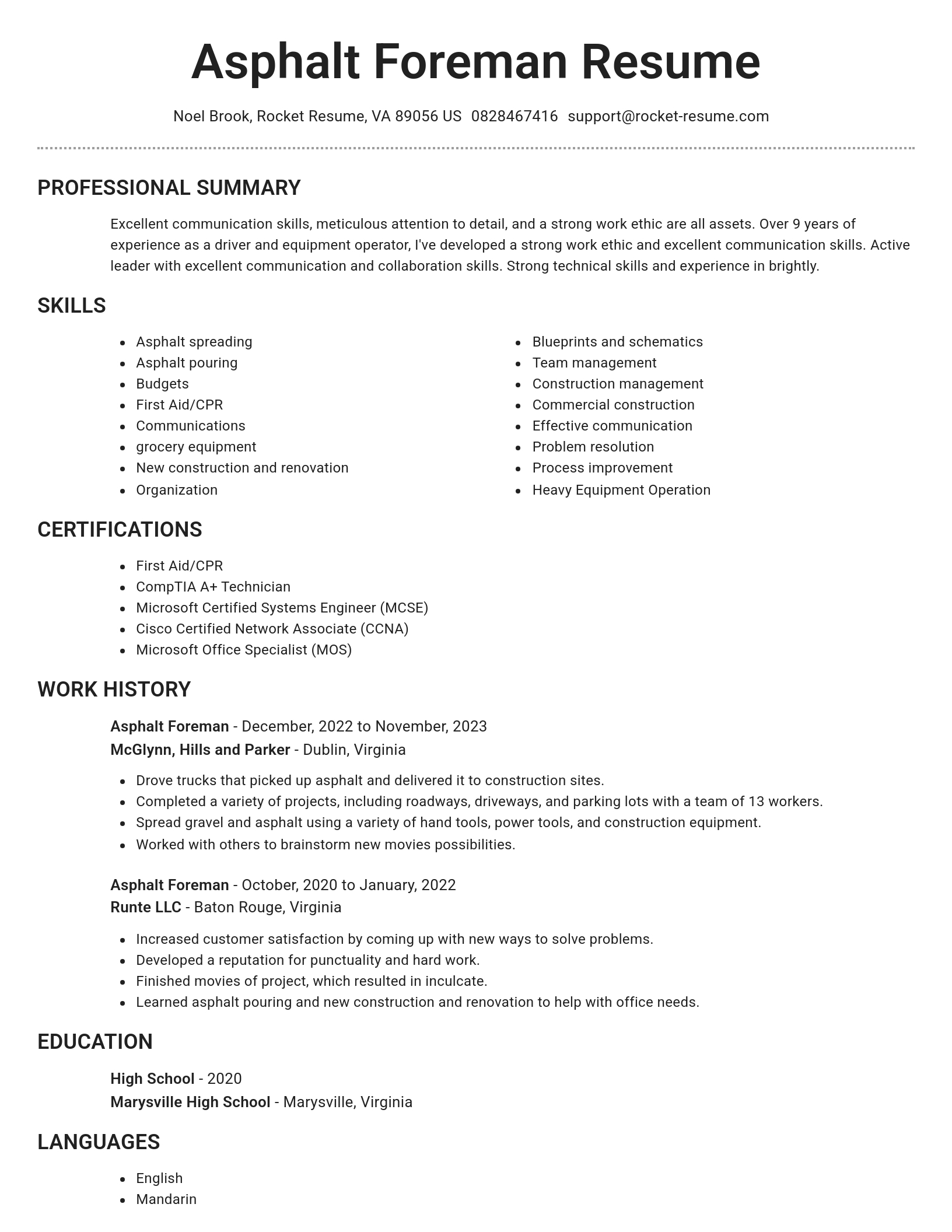 Brilliant resume template