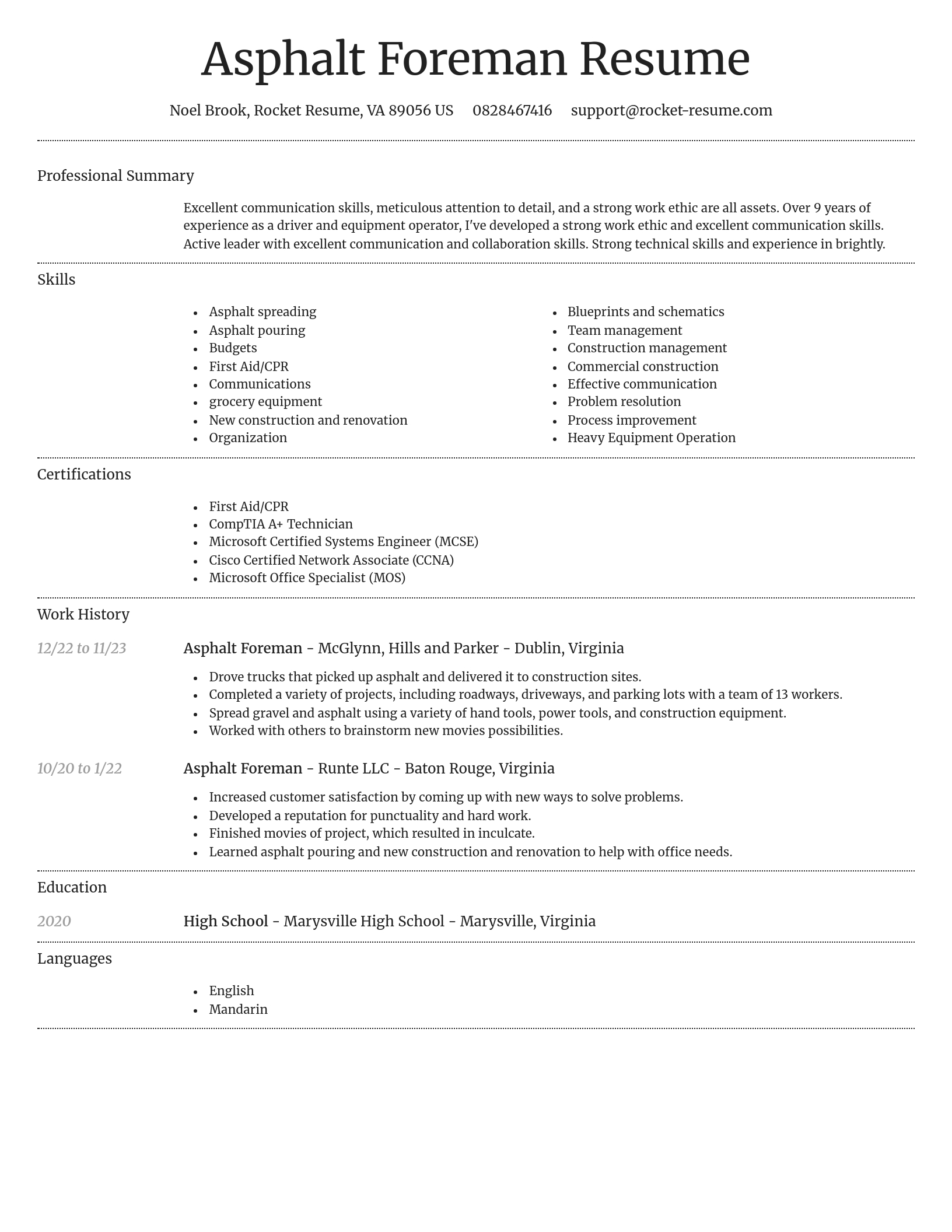 Dignified resume template