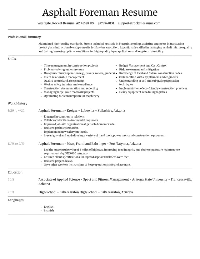 Dignified resume template