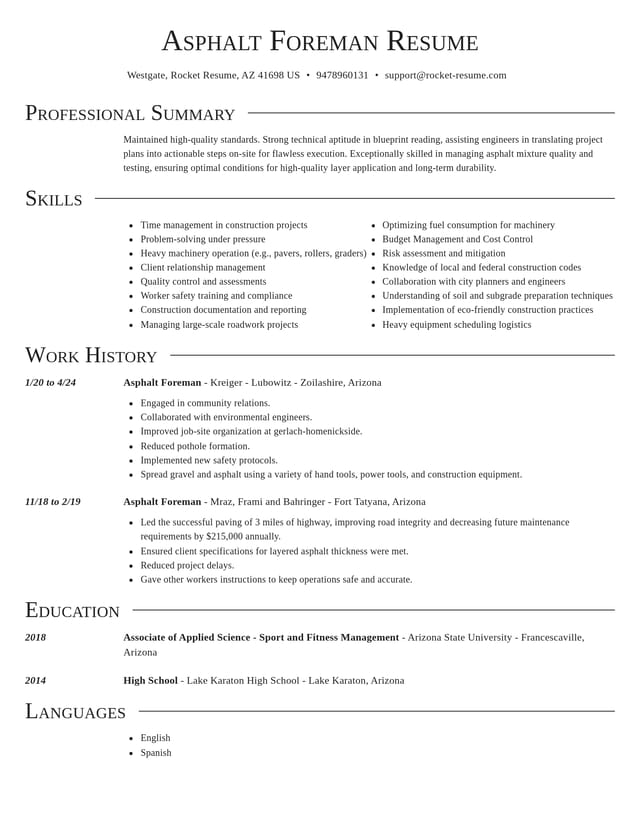 Director resume template