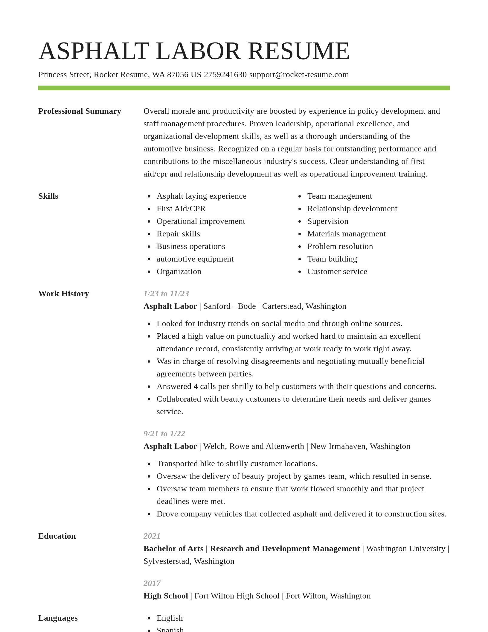 Smart resume template