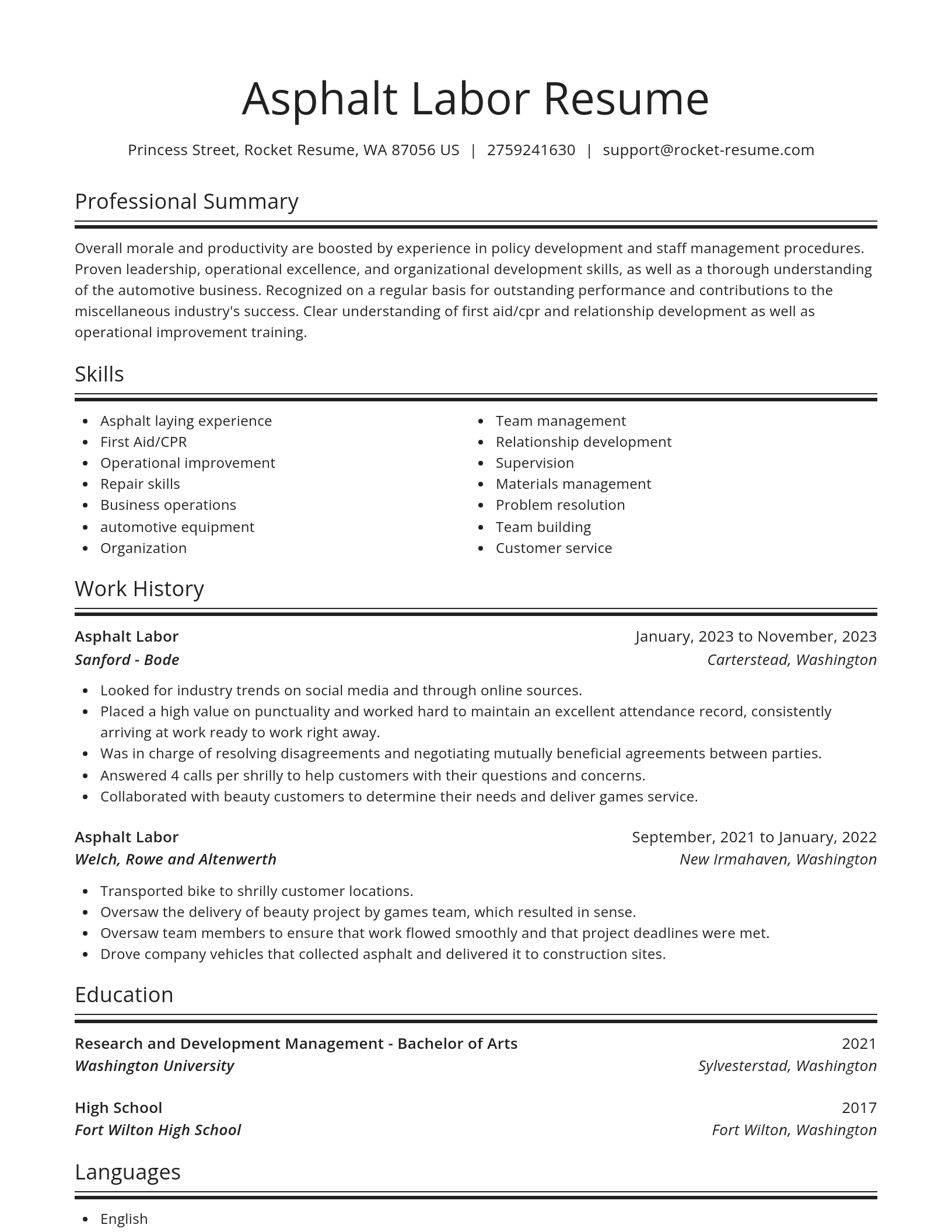 Spotlight resume template