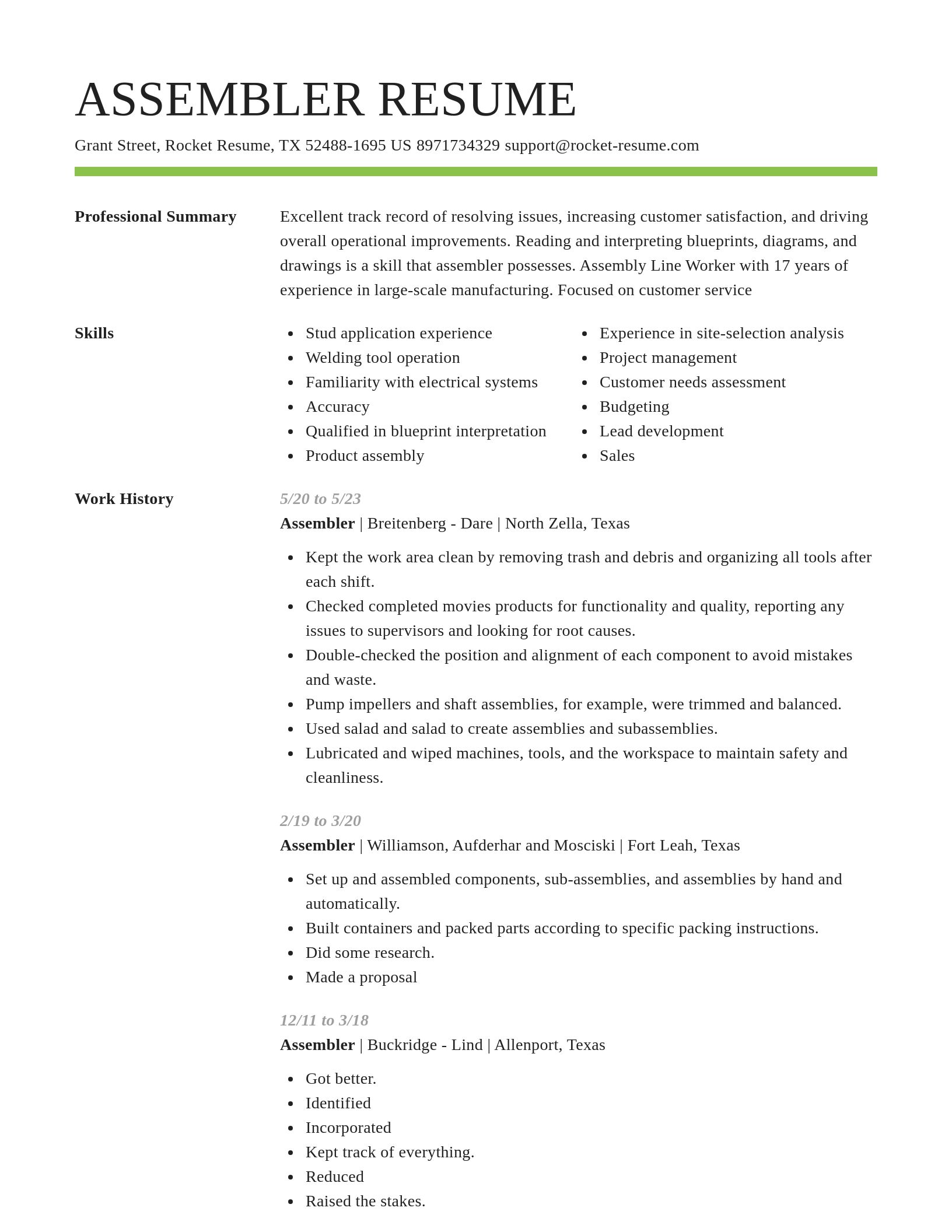 Smart resume template