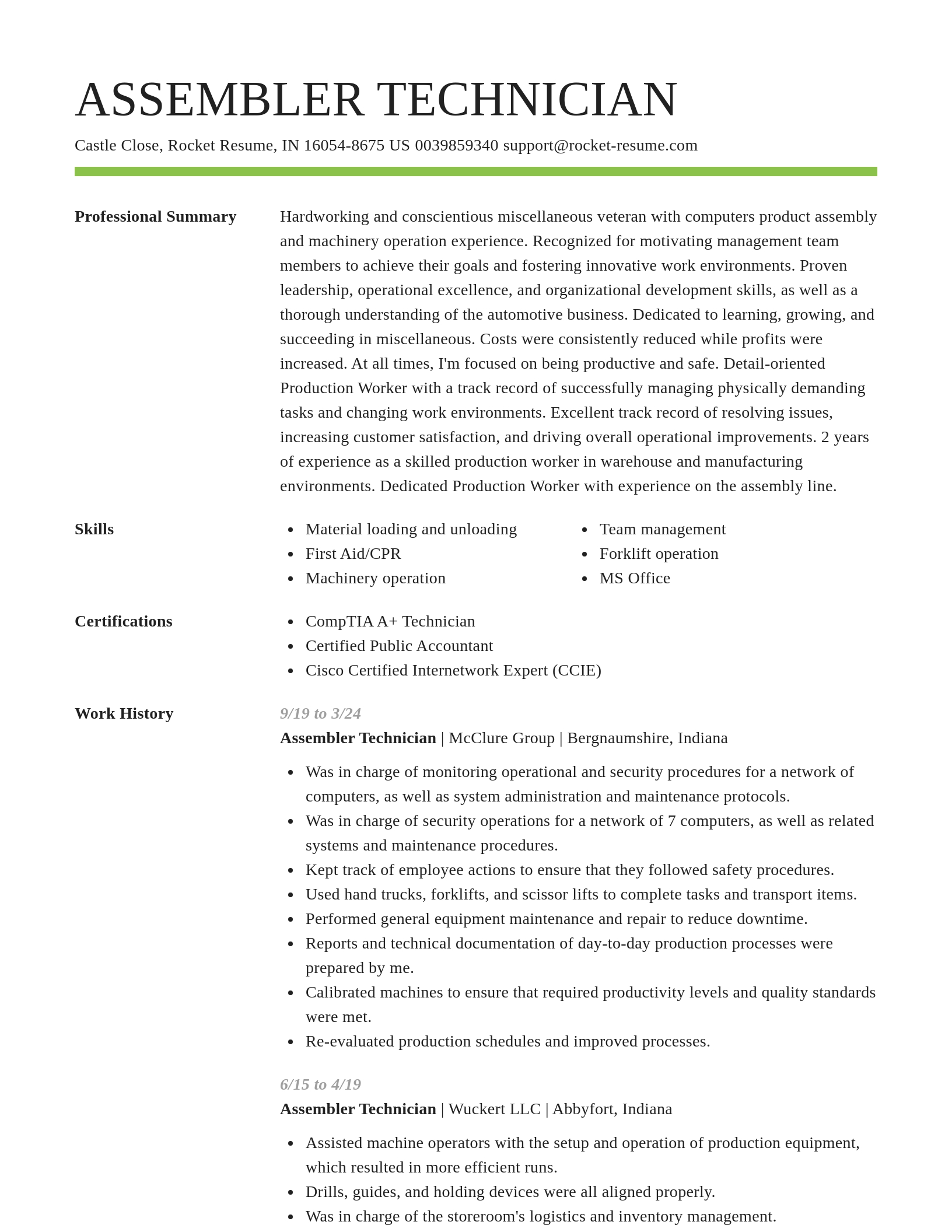 Smart resume template