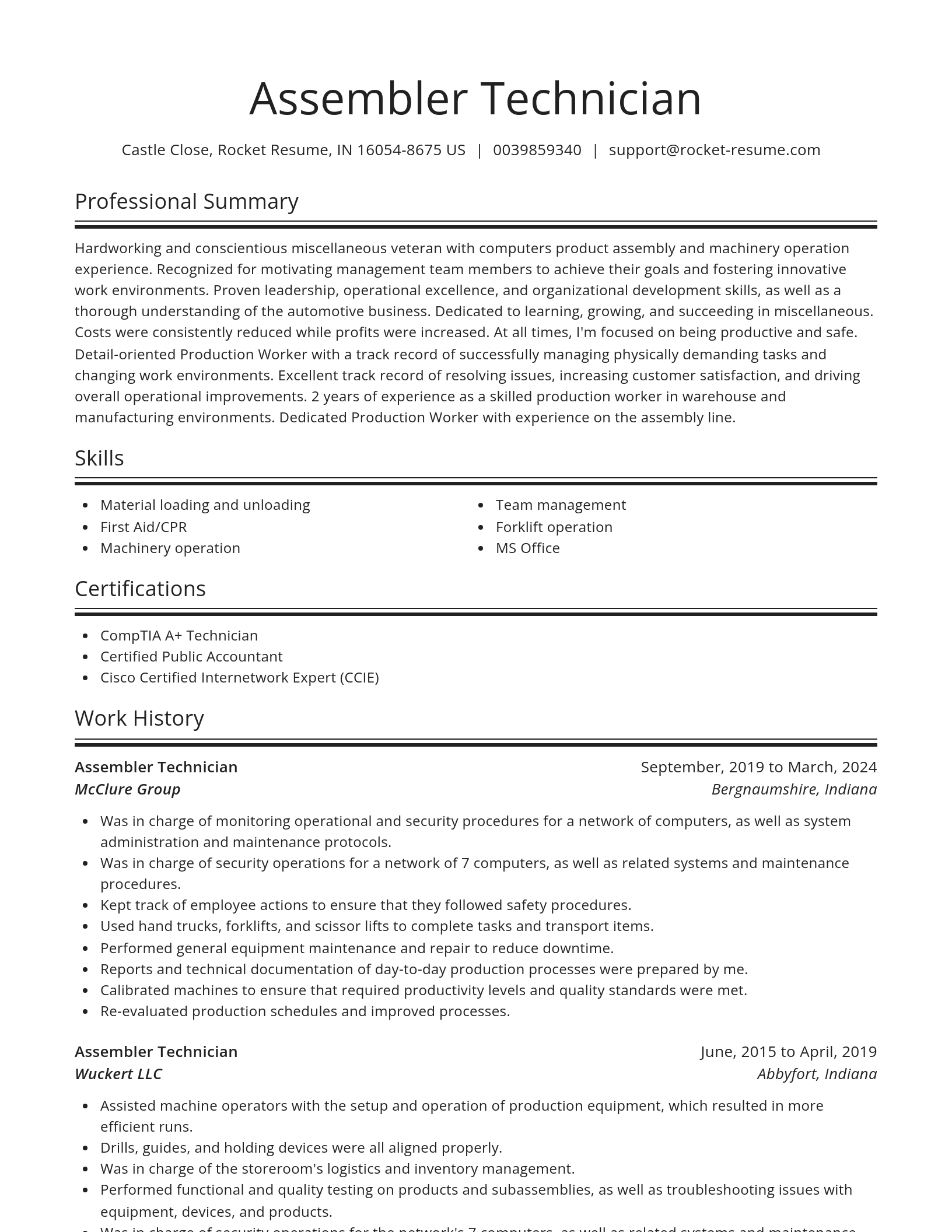 Spotlight resume template