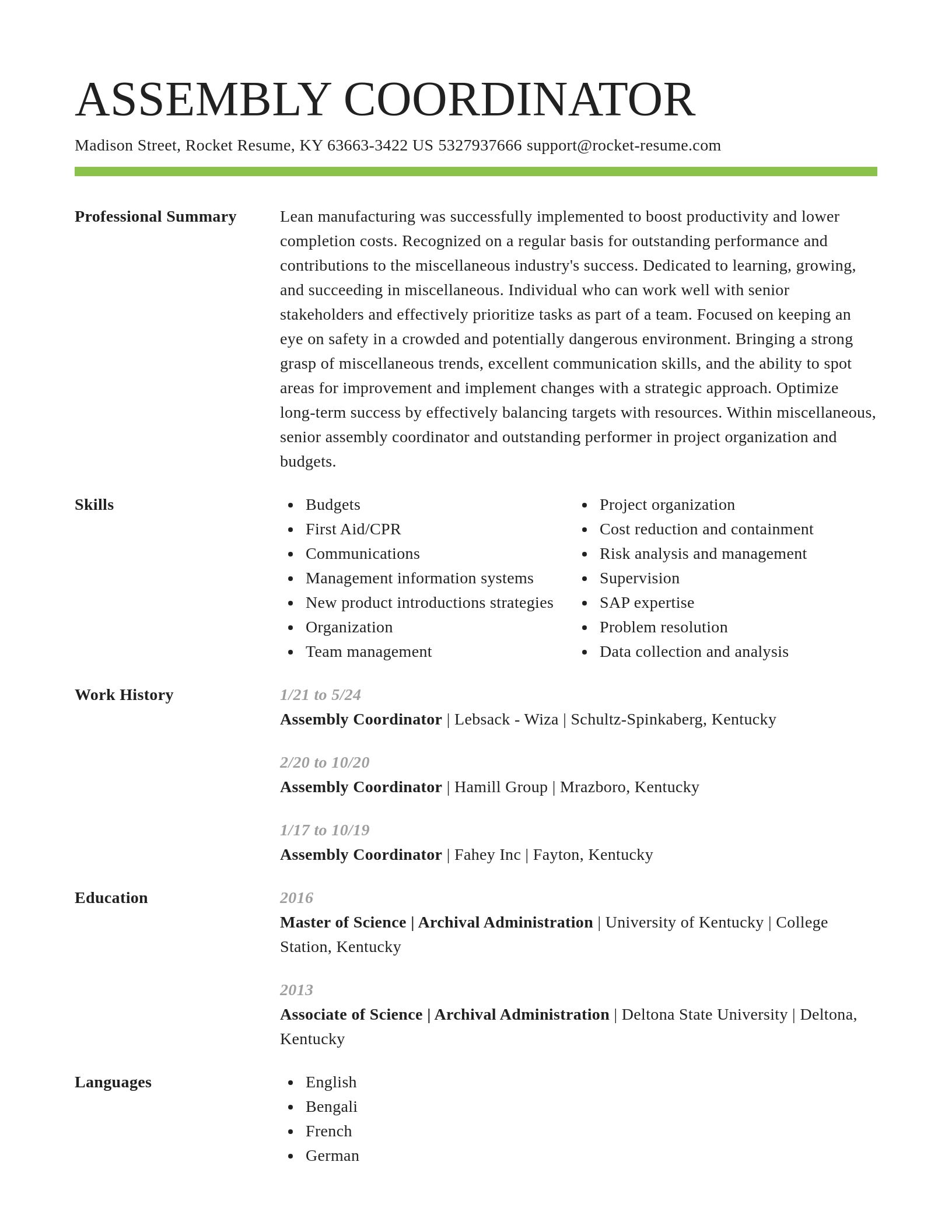 Smart resume template