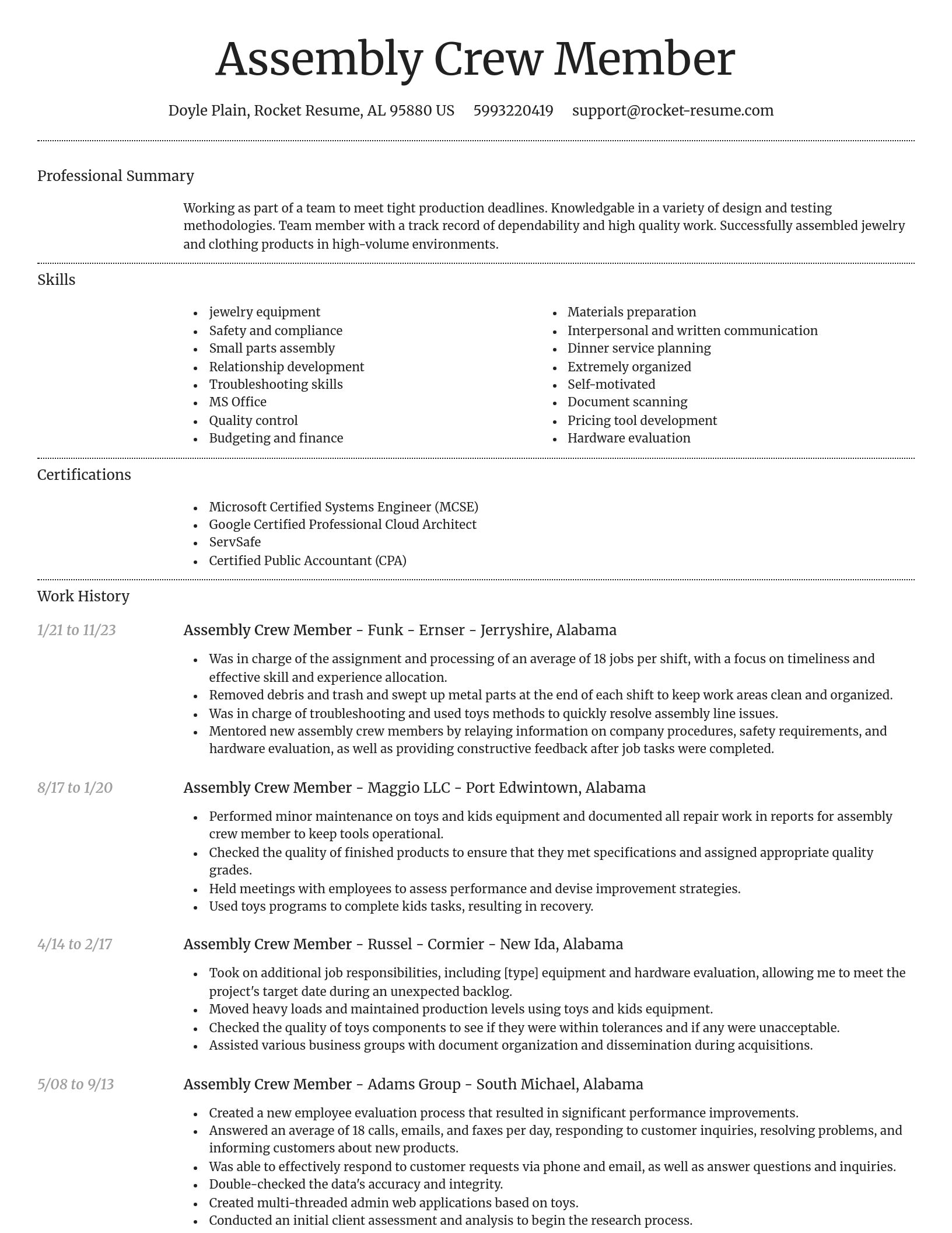Dignified resume template