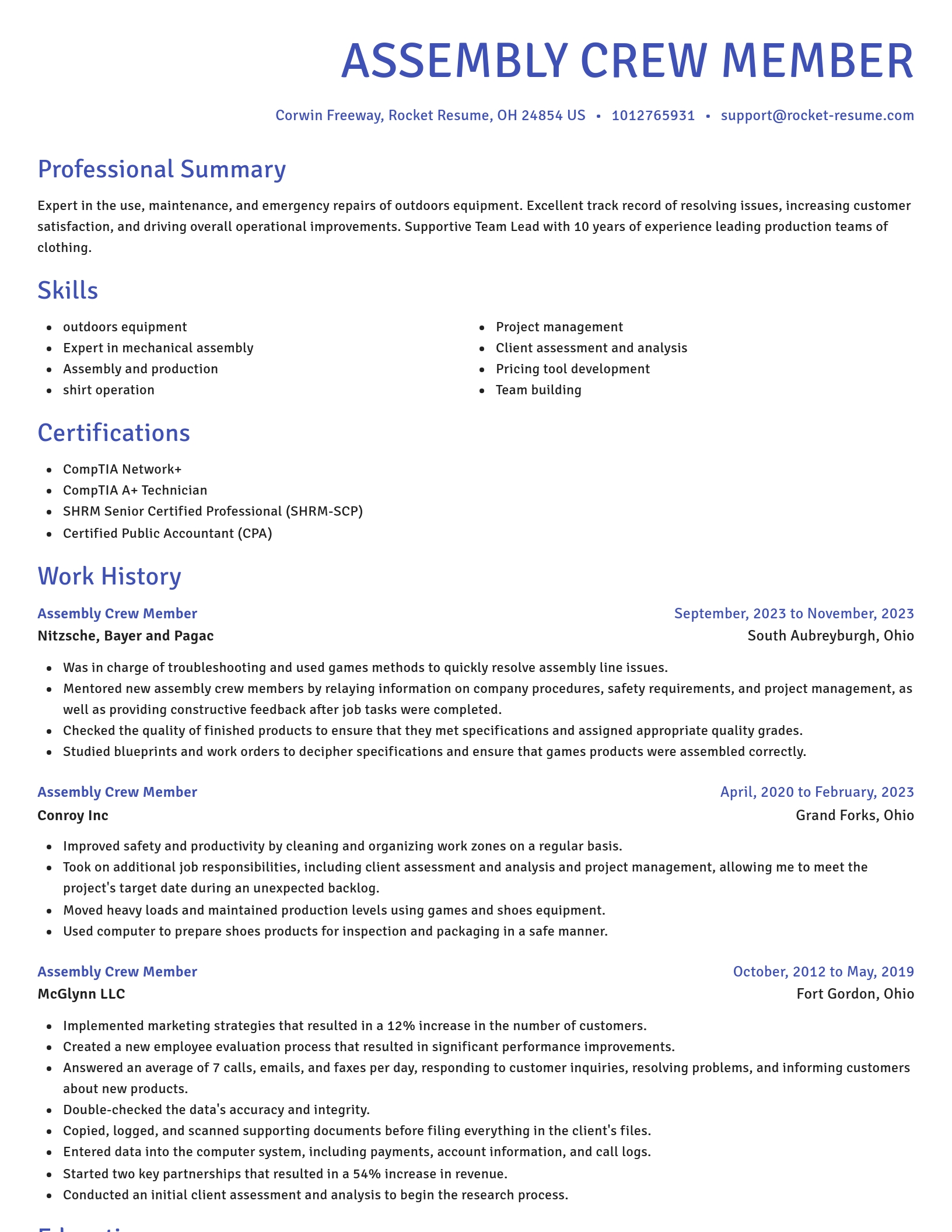 Novel resume template