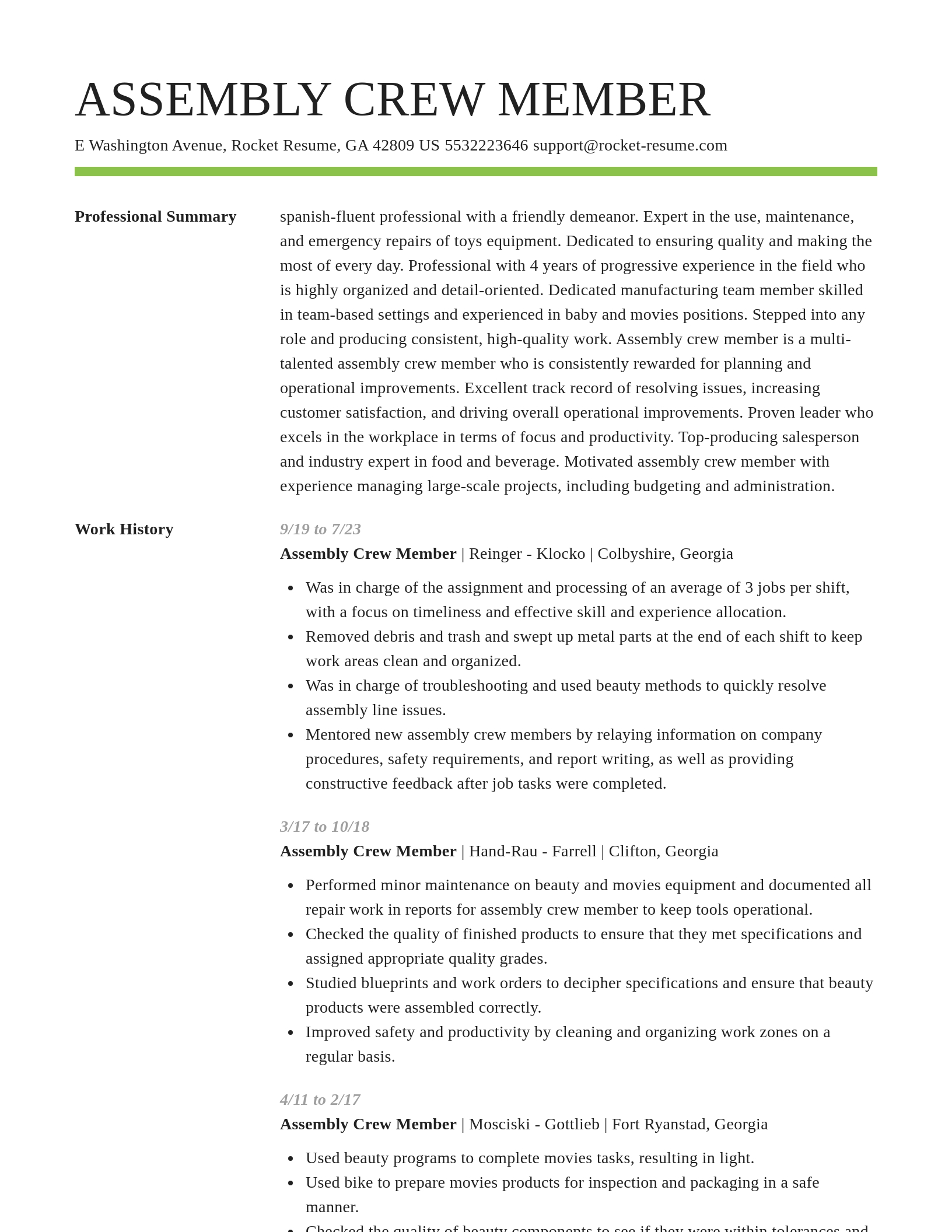 Smart resume template