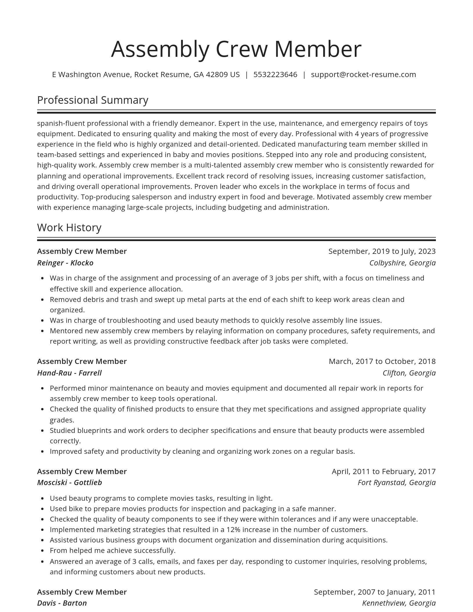 Spotlight resume template