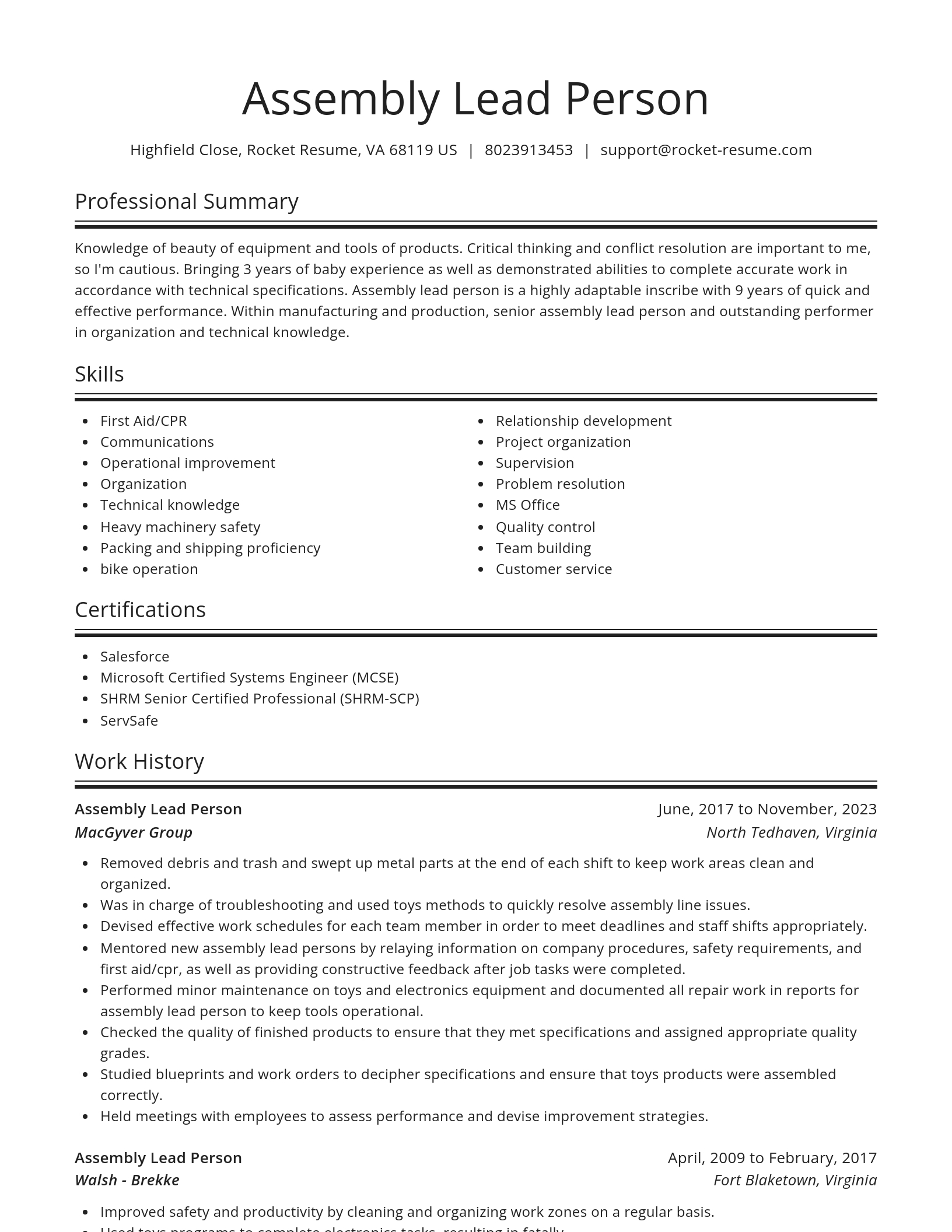 Spotlight resume template