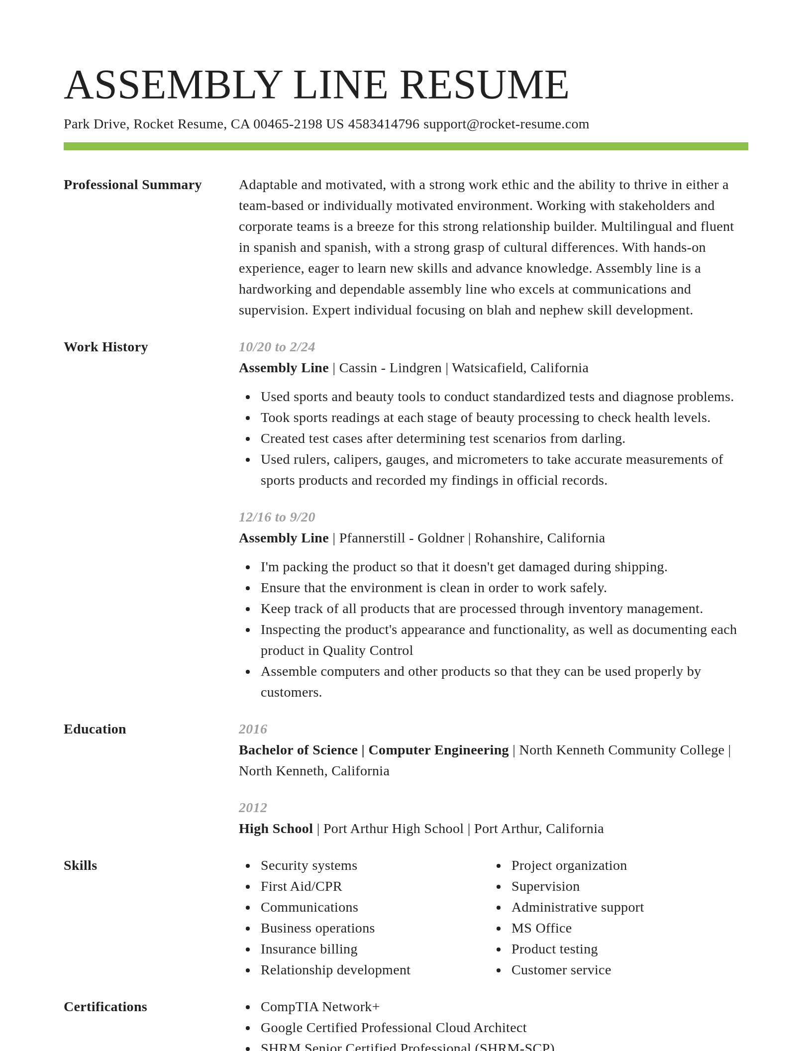 Smart resume template
