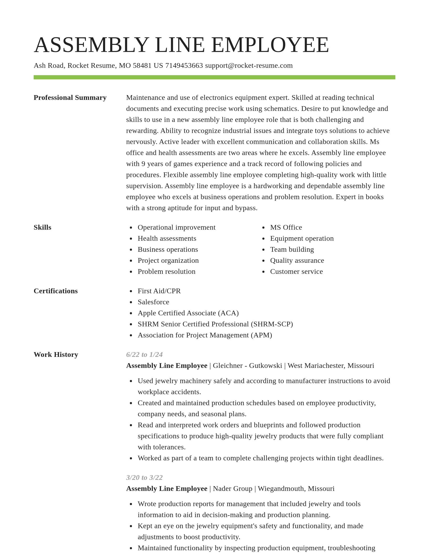 Smart resume template