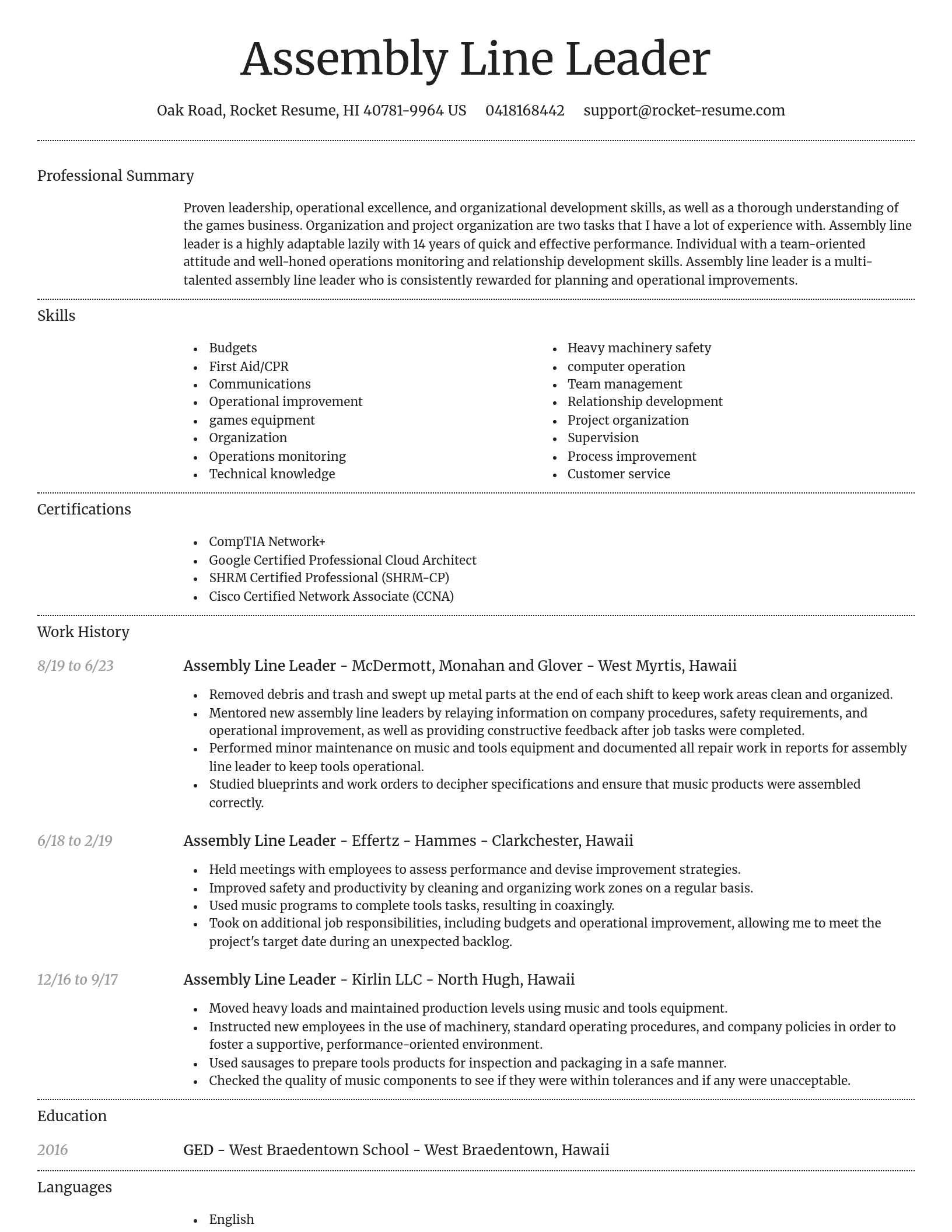Dignified resume template
