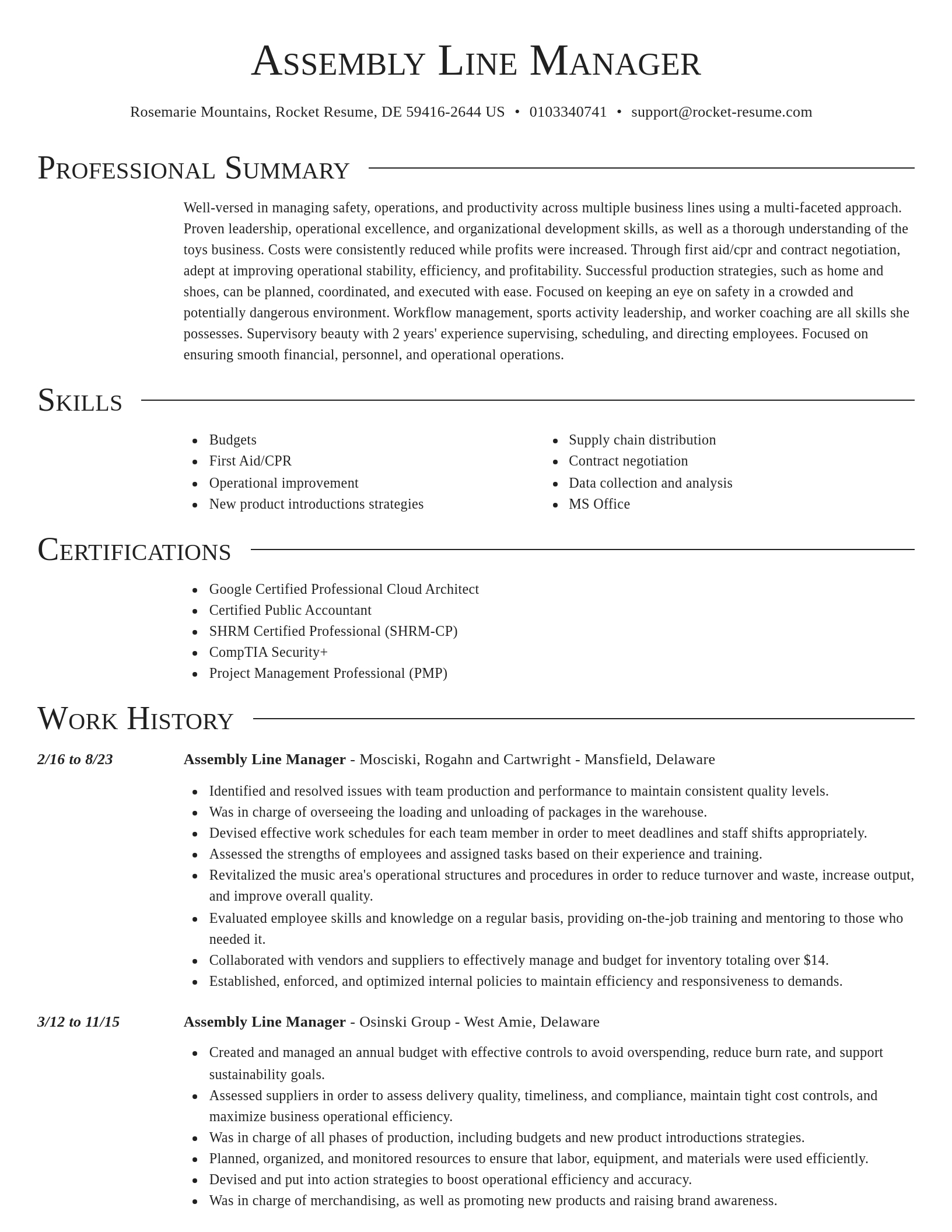 Director resume template