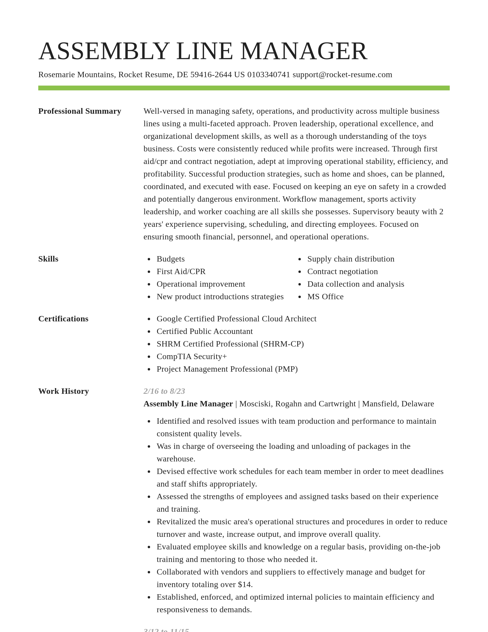Smart resume template