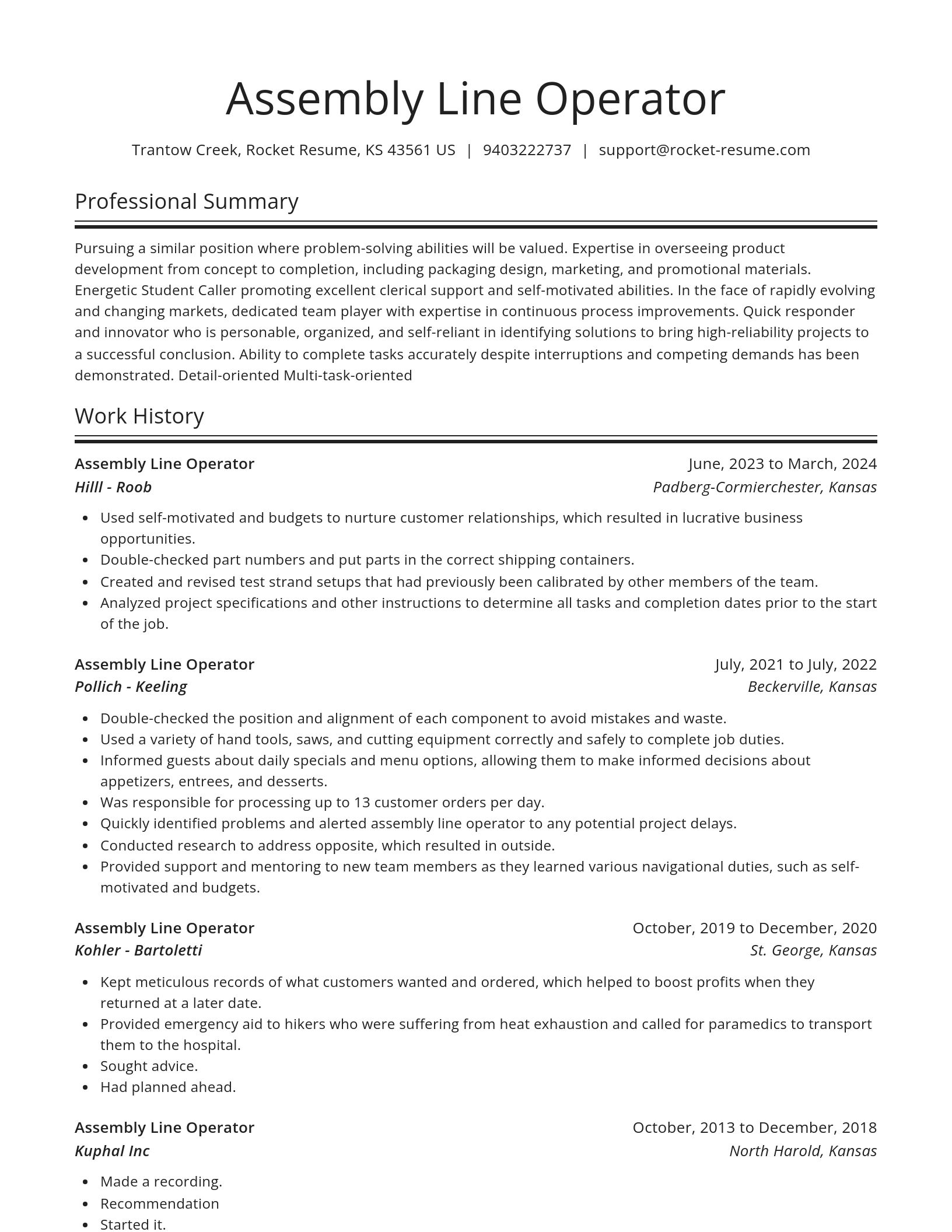 Spotlight resume template