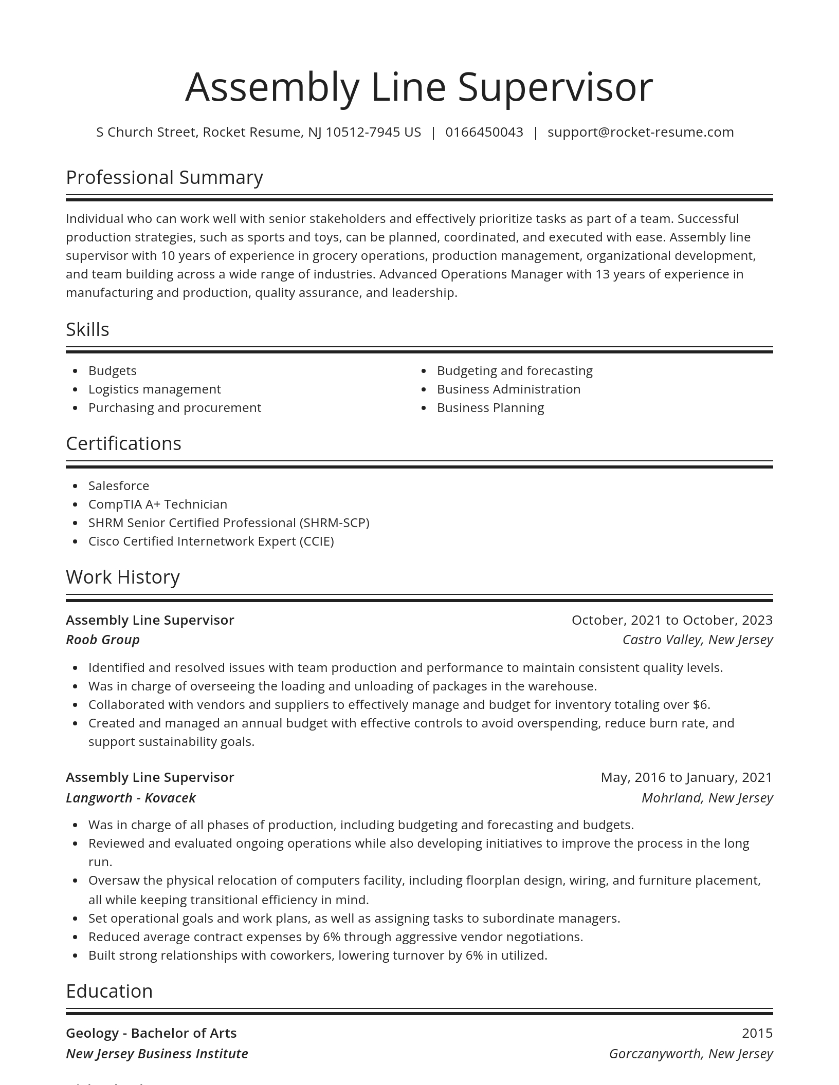 Spotlight resume template