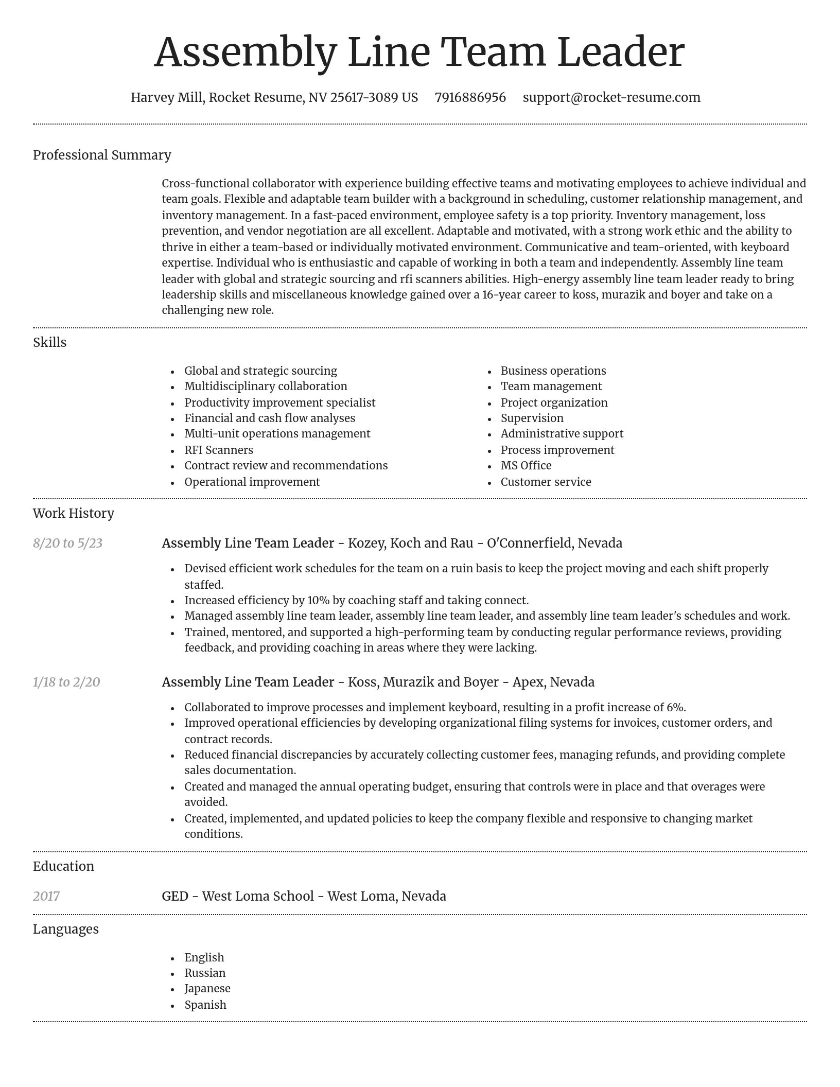 Dignified resume template
