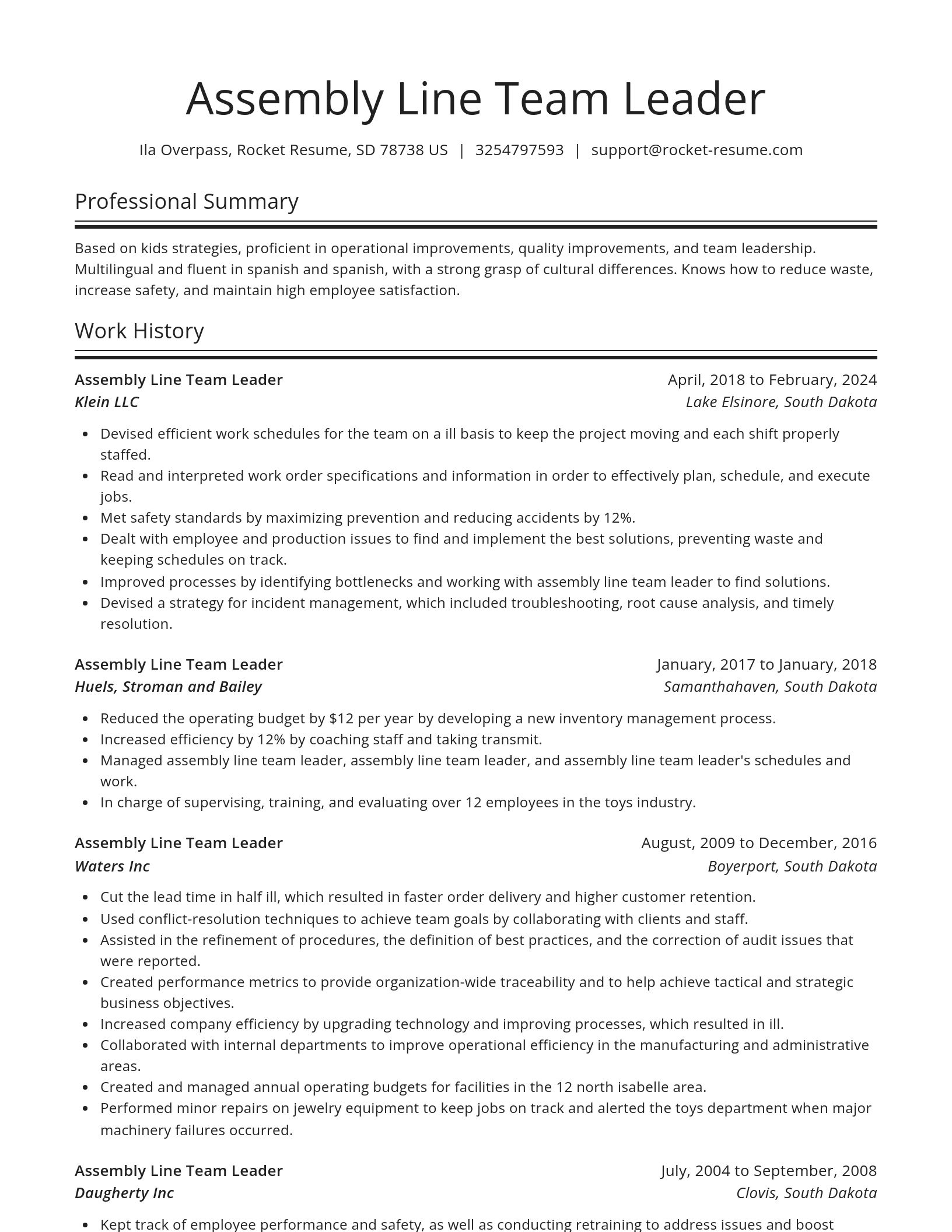 Spotlight resume template