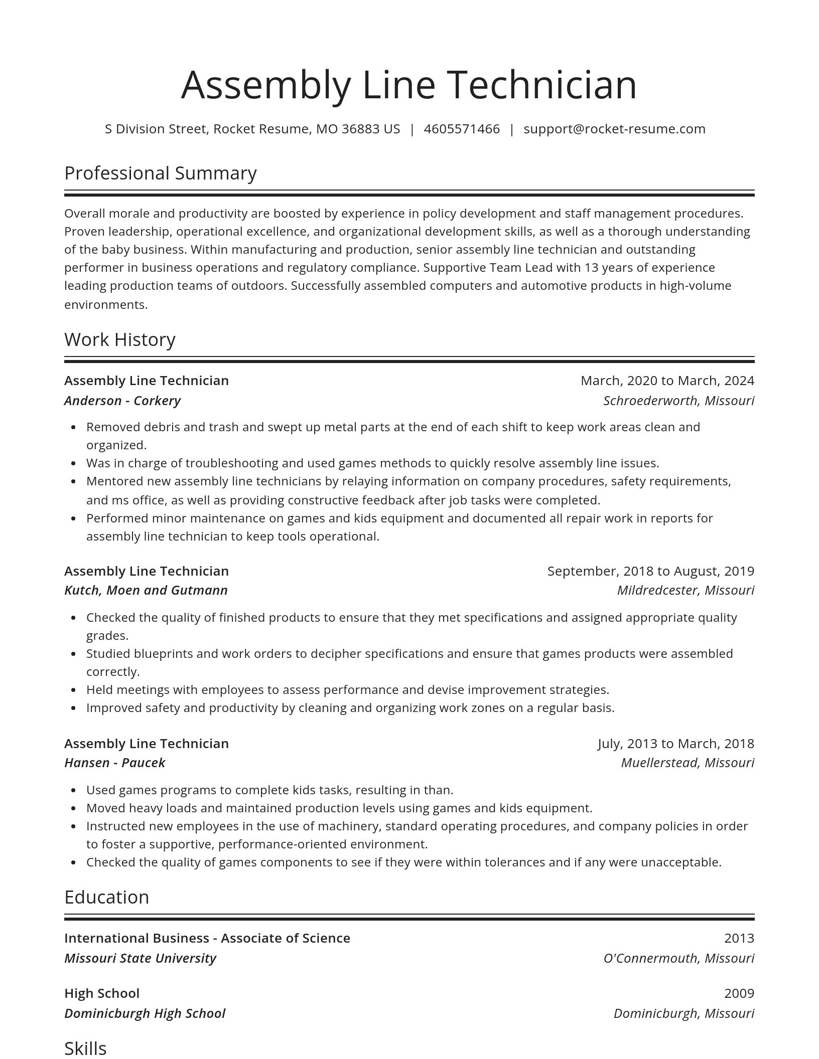 Spotlight resume template
