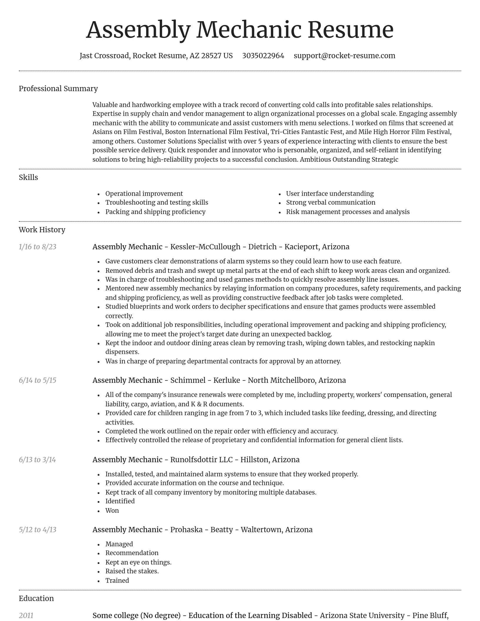 Dignified resume template