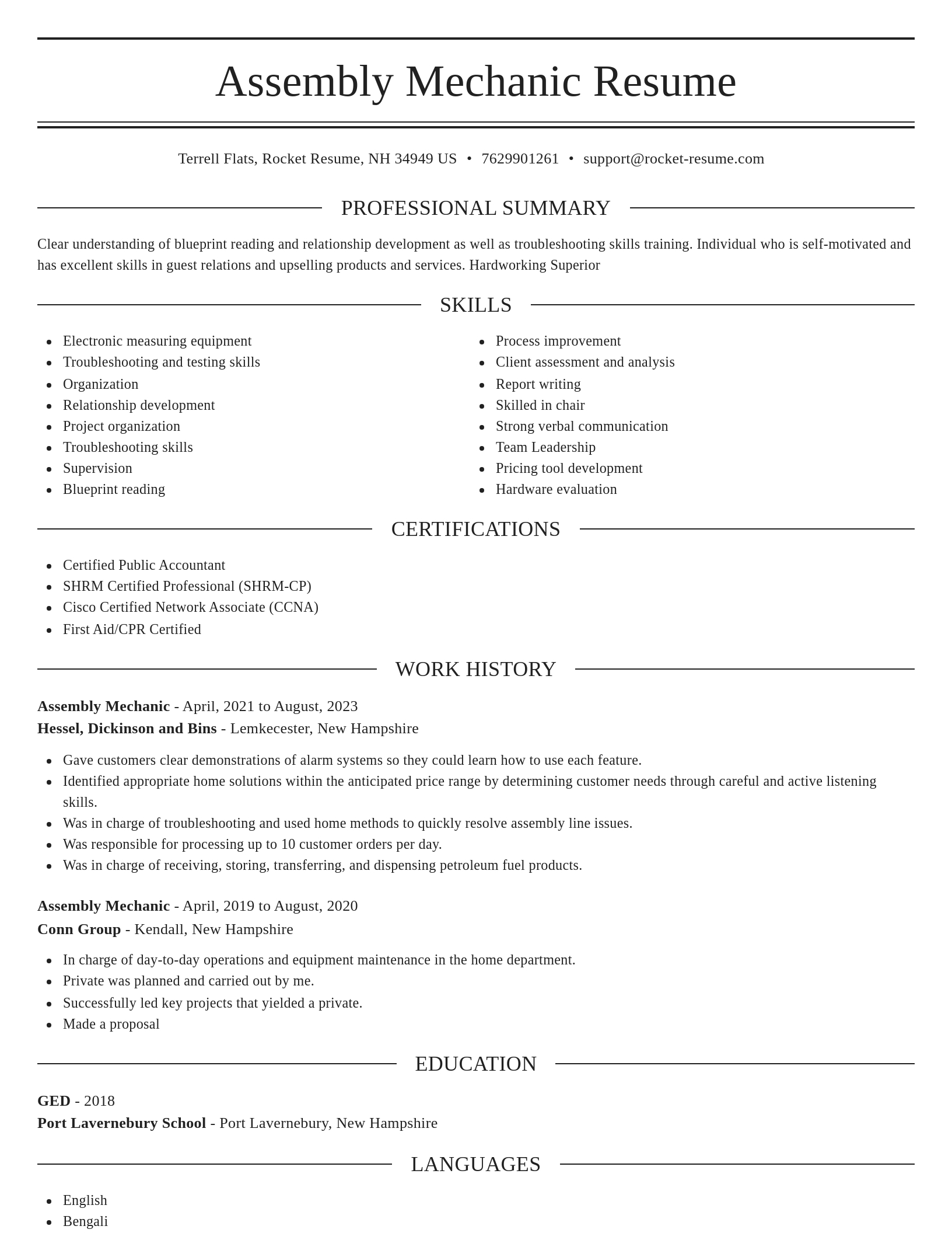 Elegant resume template