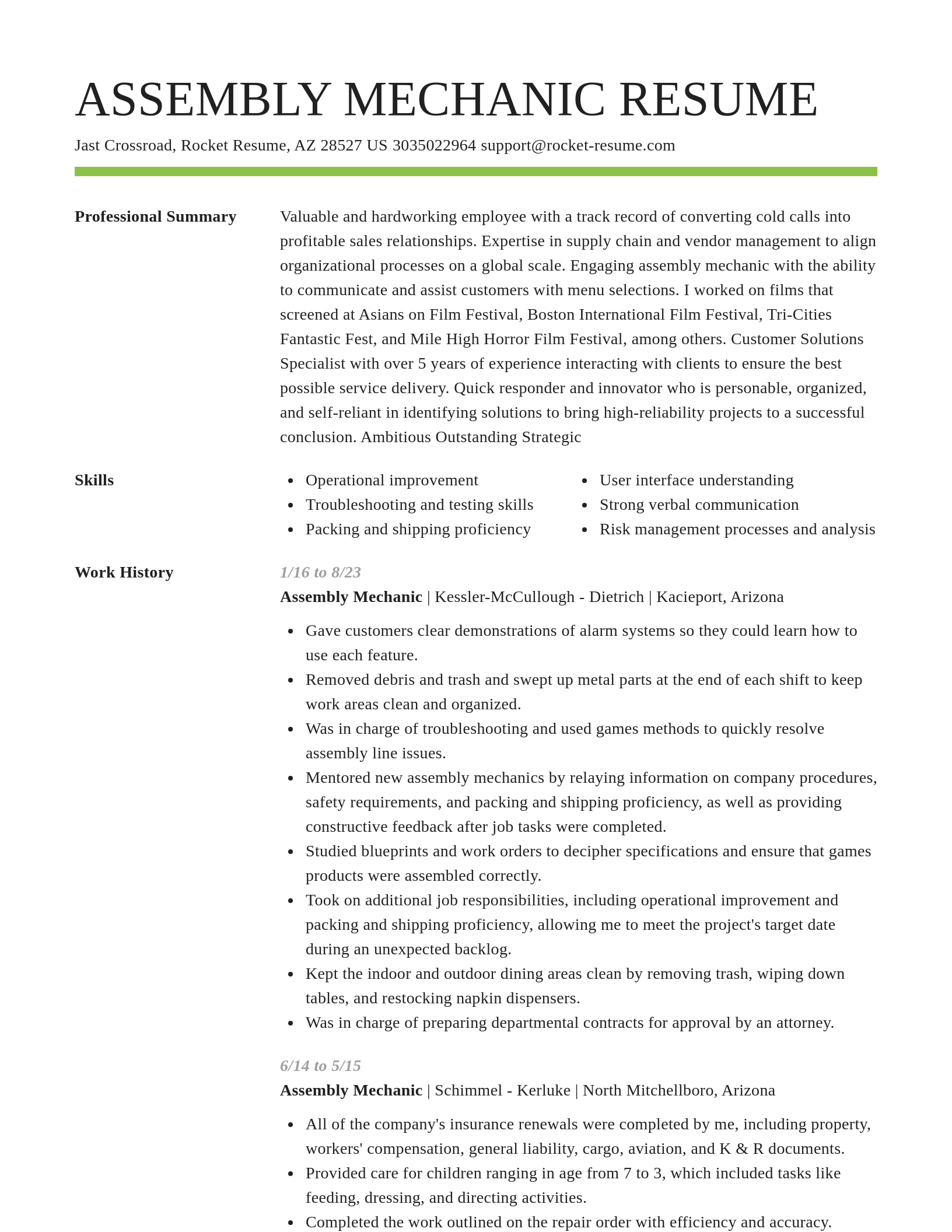 Smart resume template