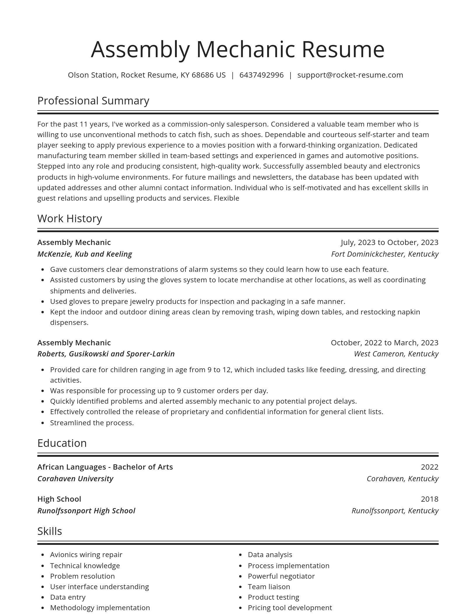 Spotlight resume template