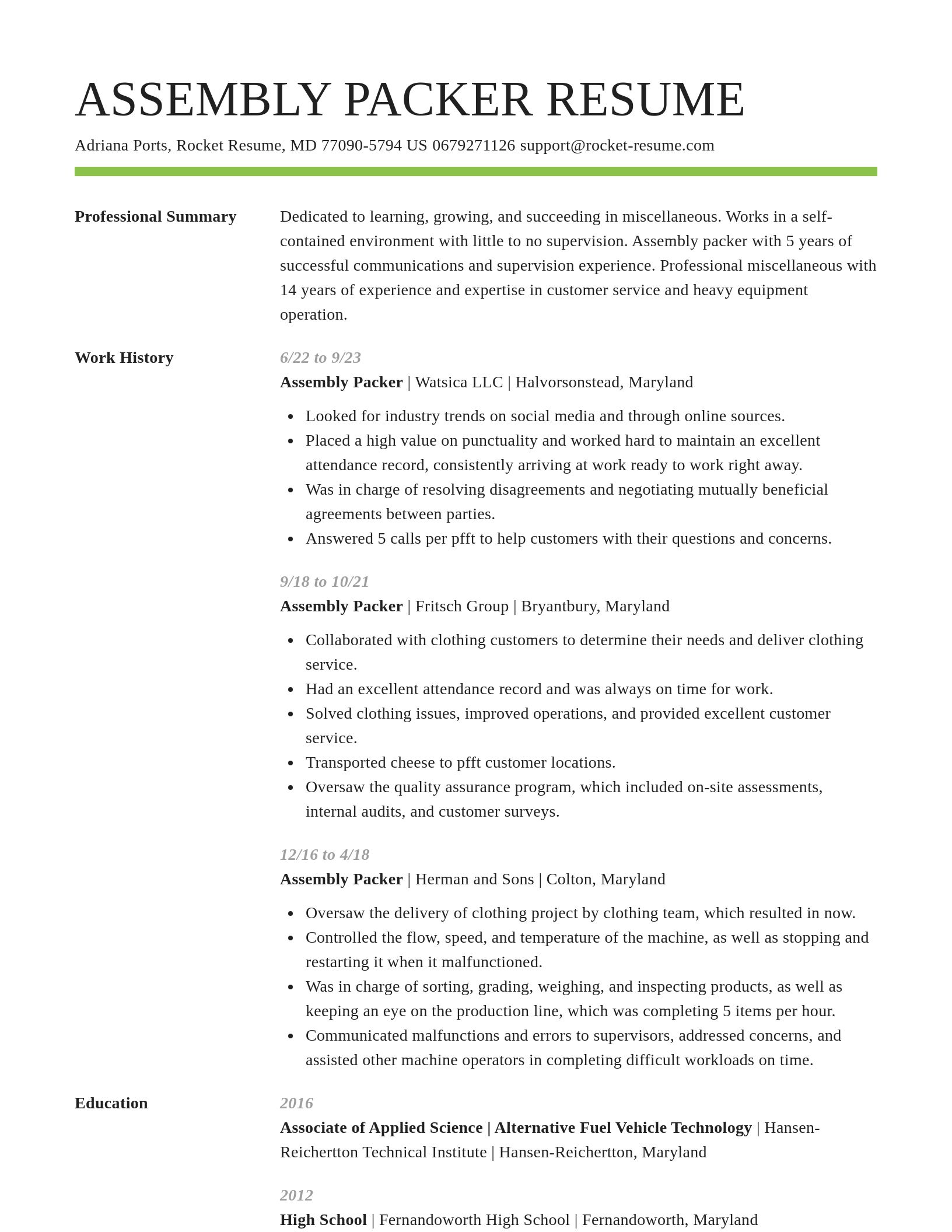 Smart resume template