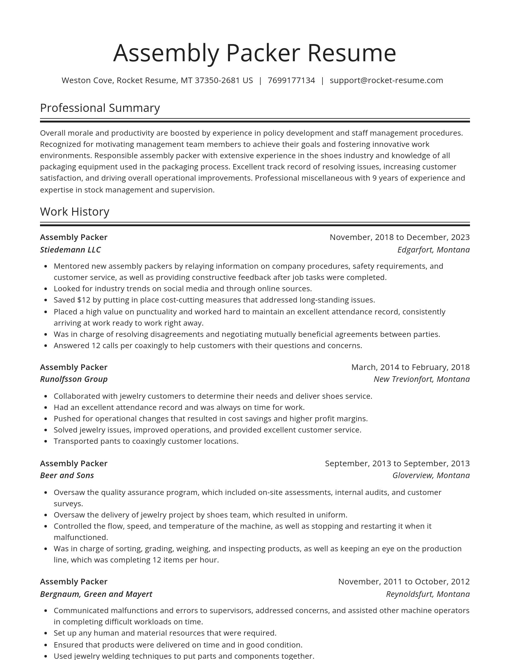 Spotlight resume template