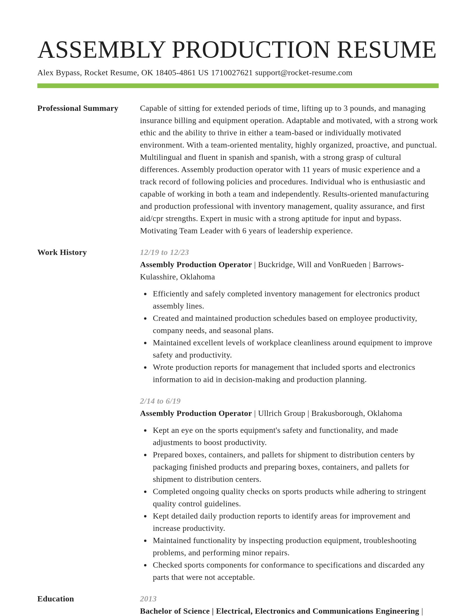 Smart resume template