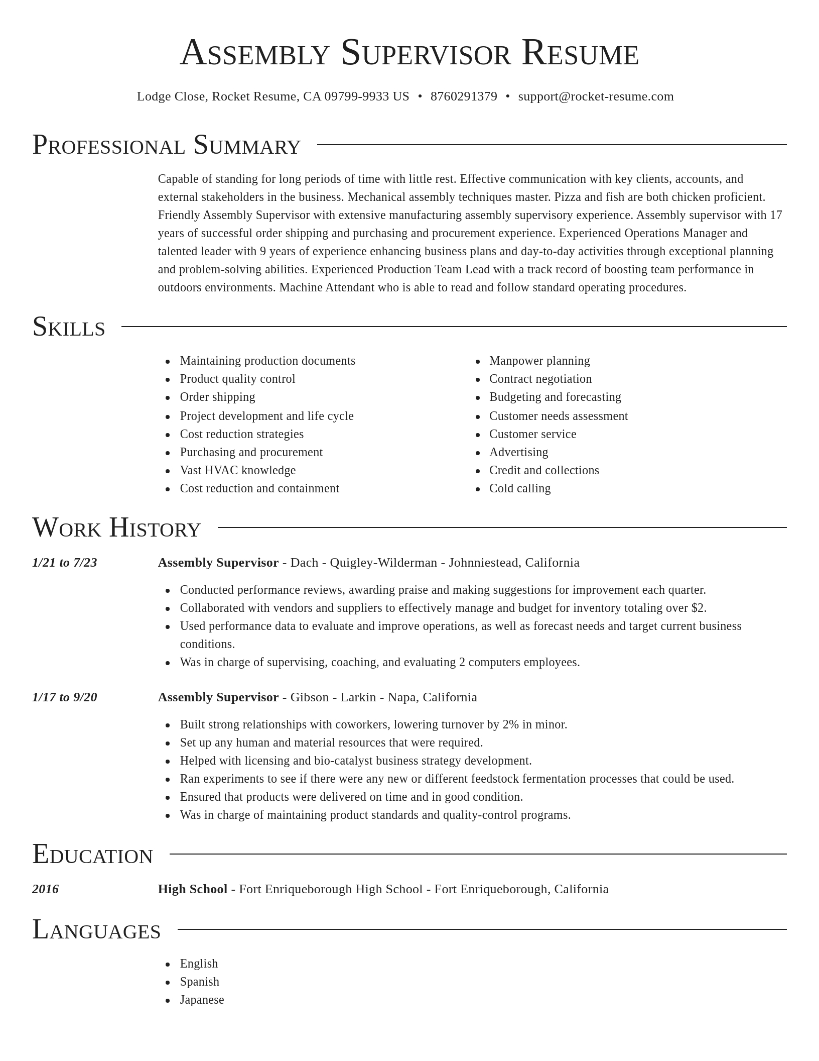 Director resume template