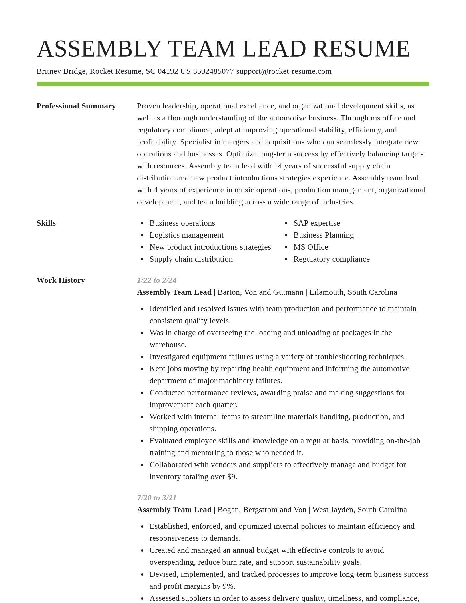 Smart resume template