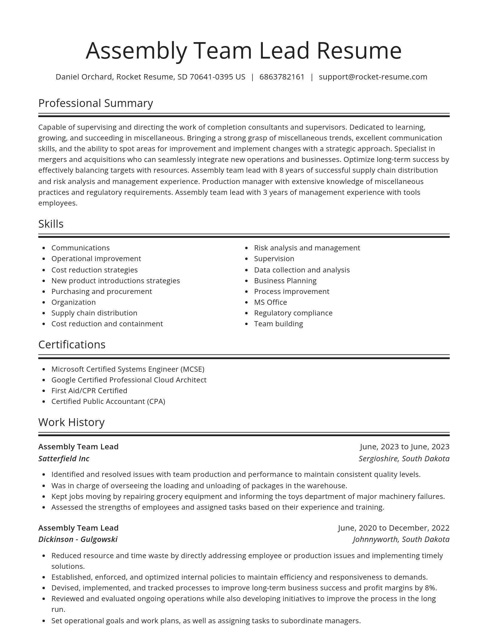 Spotlight resume template