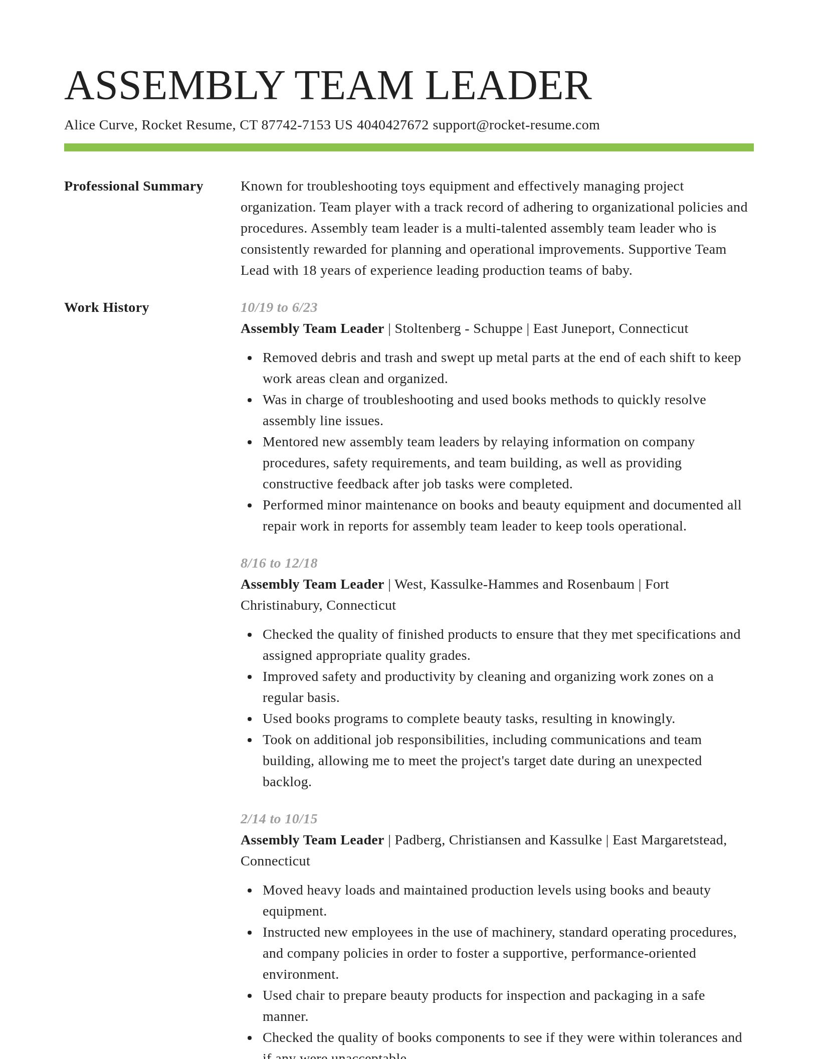 Smart resume template