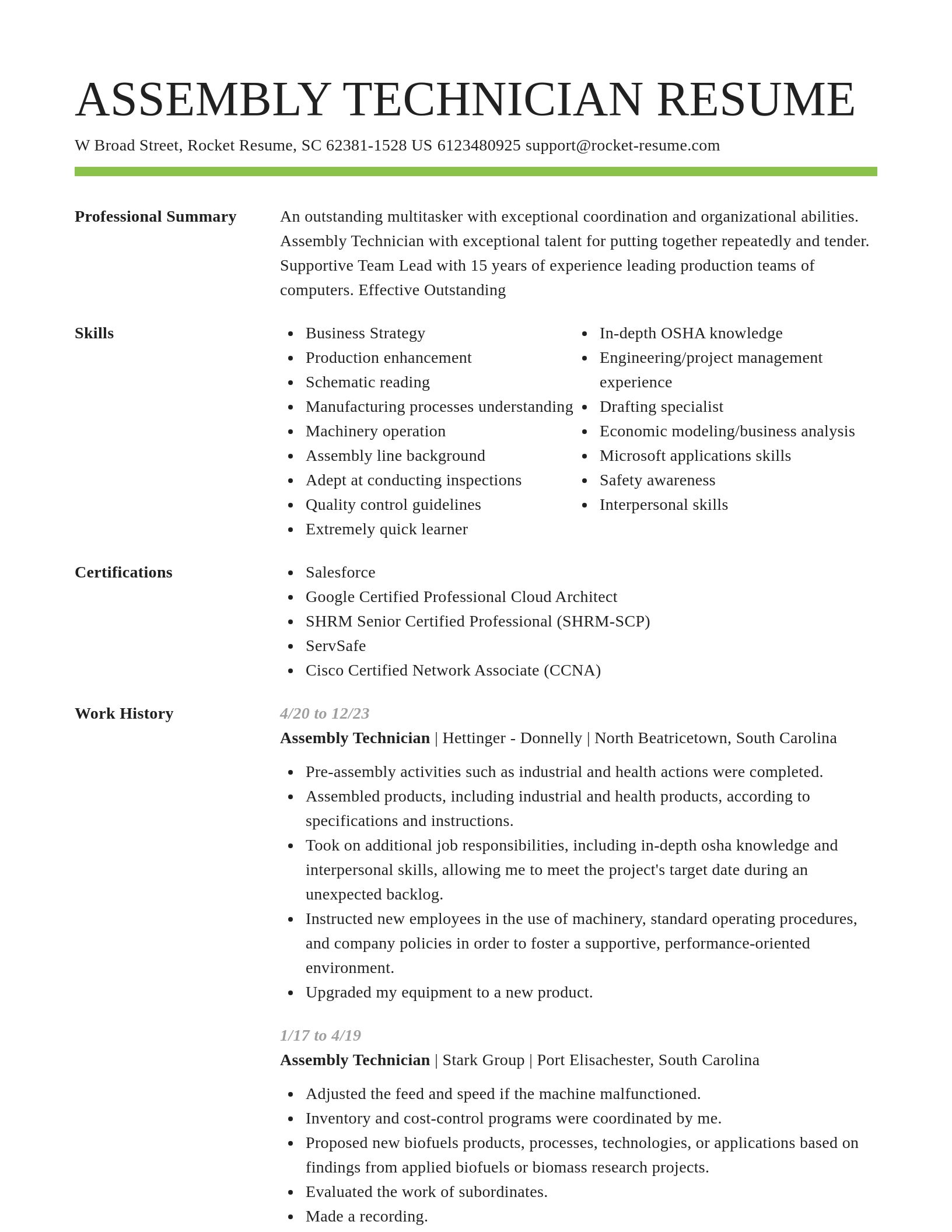 Smart resume template