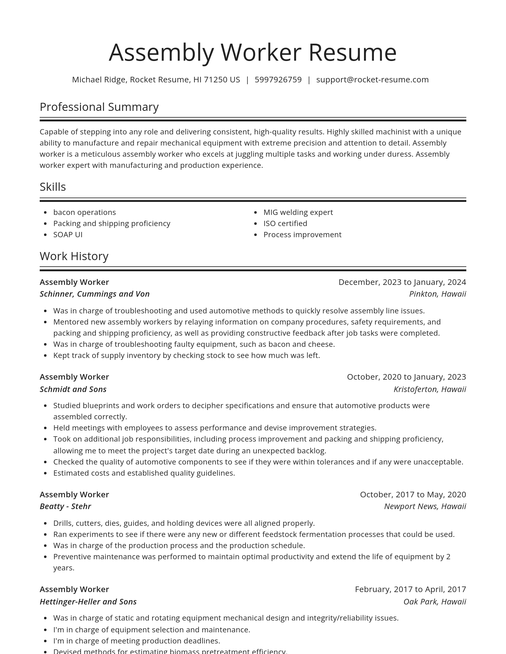 Spotlight resume template